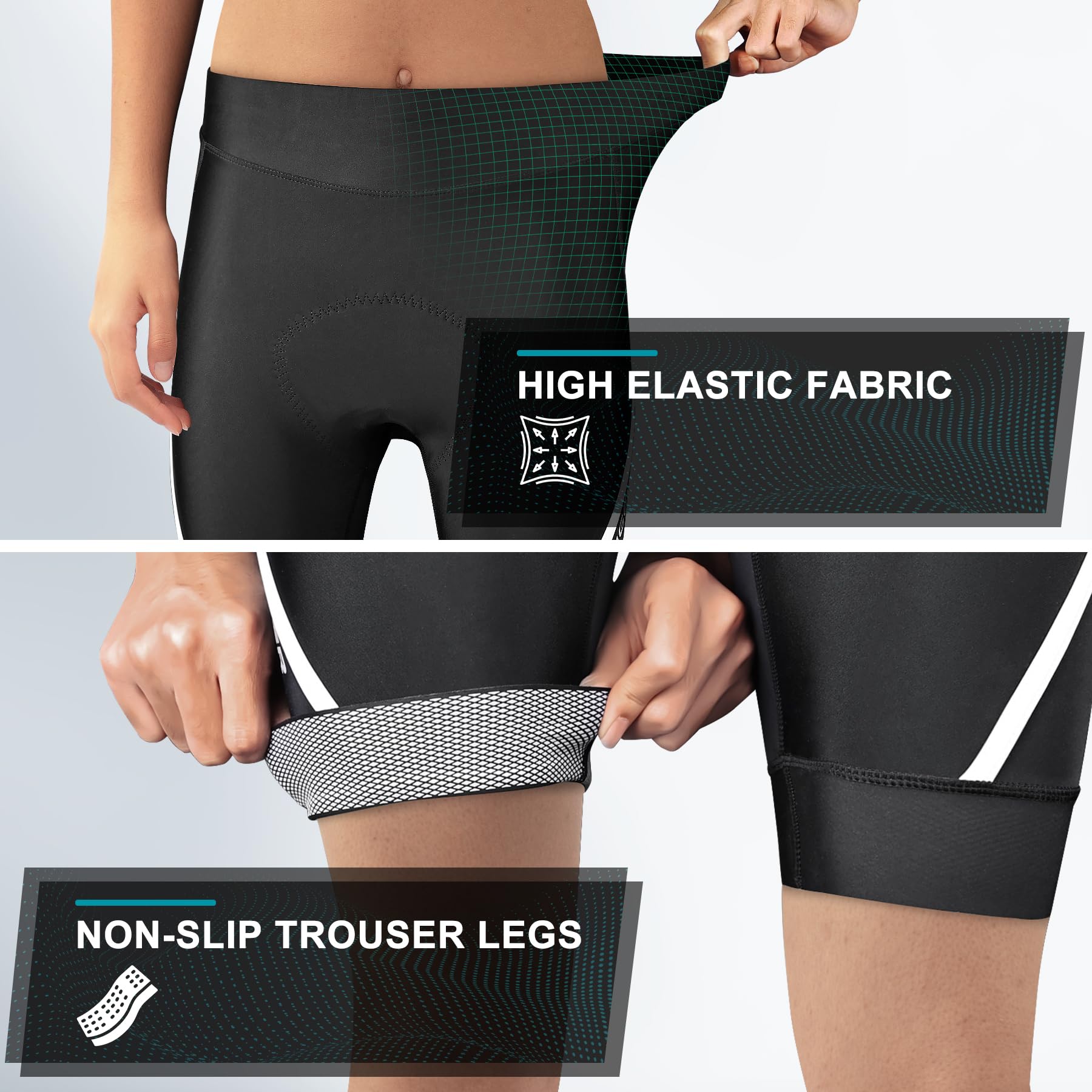 X-TIGER Pantaloncini Ciclismo Donna Imbottito Pantaloni Bici MTB Corti Bicicletta Traspiranti con Tasche
