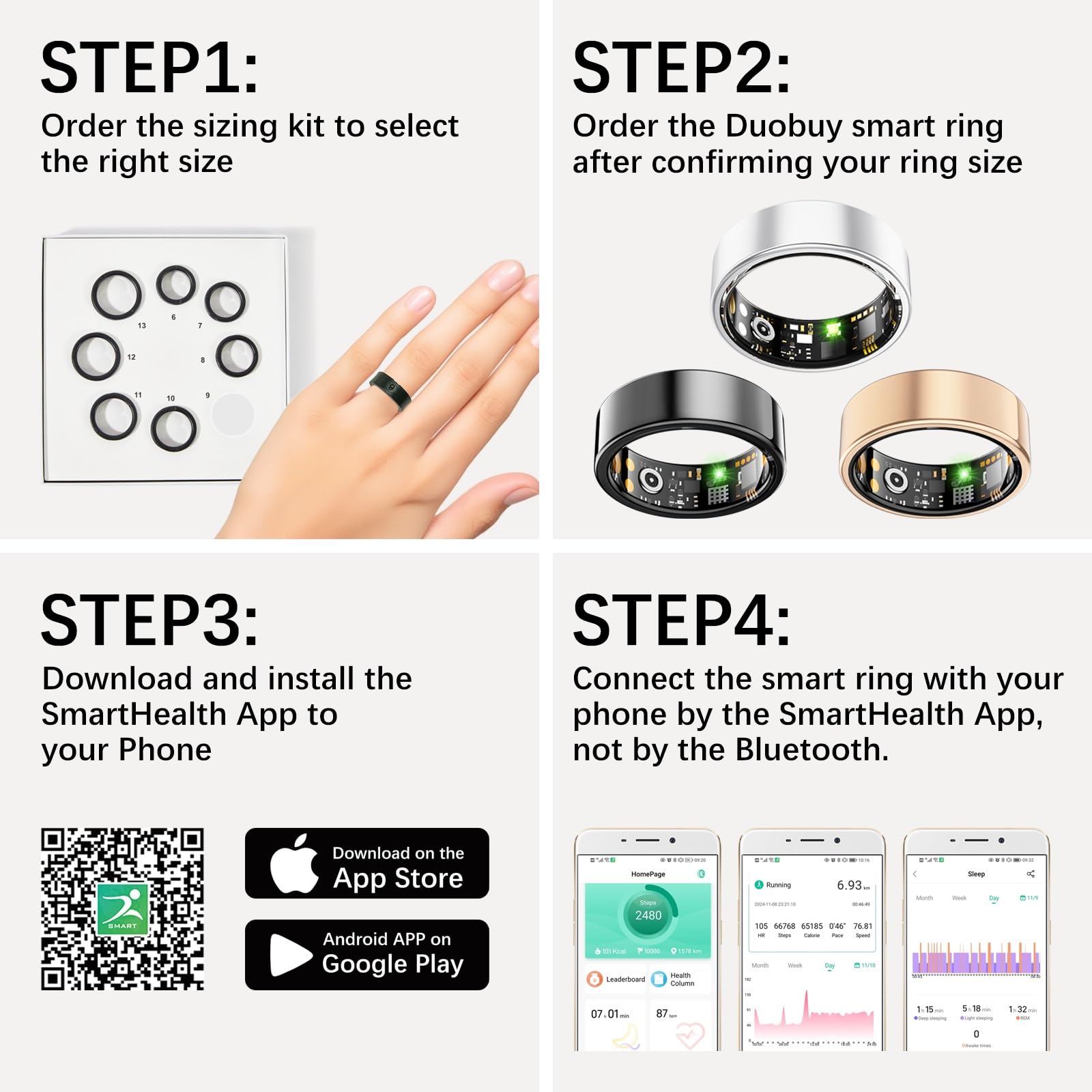 WEGO Hybrid Wrist Activity & Sleep Tracker With Integrated Bluetooth Connectivity, Powered By The Map My Fitness App