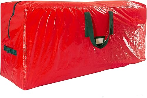 Bolsa de almacenamiento para árbol de Navidad de color rojo de alta calidad, se adapta a árboles de hasta 7 pies de alto, resistente a desgarros,