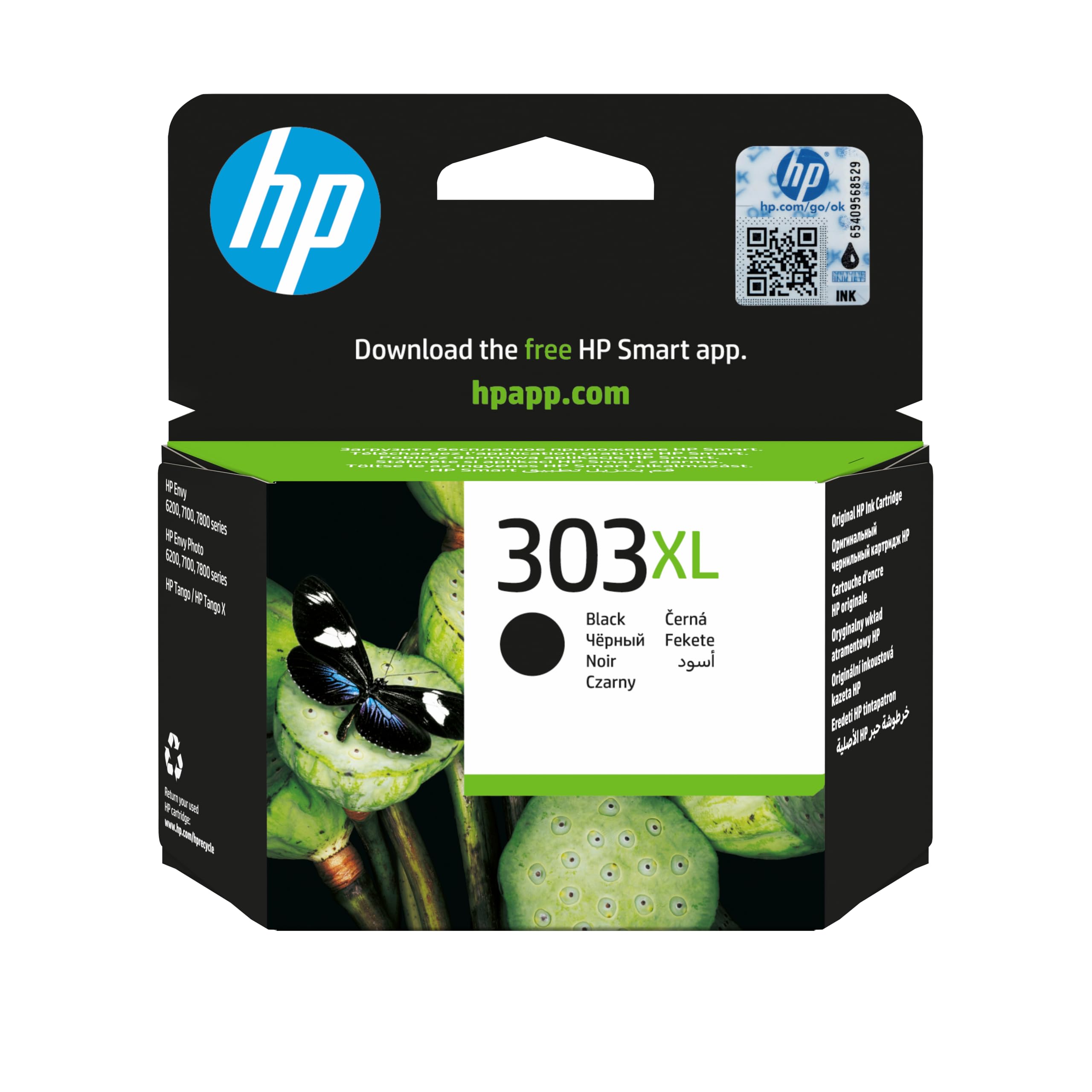 HP 303XL (T6N04AE) Original Druckerpatrone Schwarz mit hoher Reichweite für HP ENVY 6200, 7100, 7134, 7220e, 7221e, 7224e, 7800, 7900e HP Tango Printer