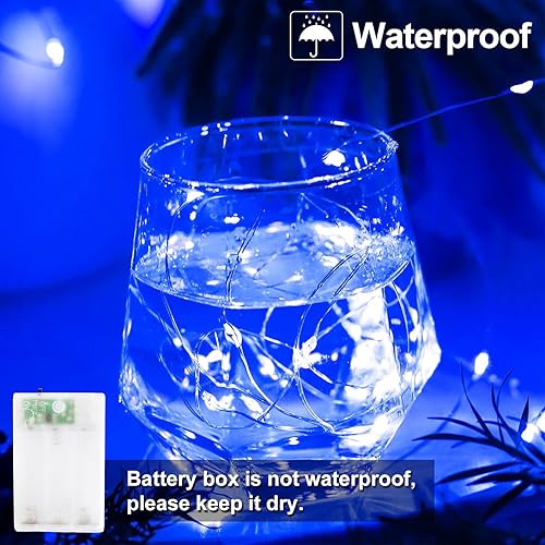 Miniatura 10 de YAOZHOU Guirnalda de luces rosadas con 200 luces LED de alambre de cobre que funcionan con pilas (paquete de 4)