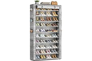 Shoe Rack: 10-Tier Large Capacity Organizer with 50-56 Pair Capacity