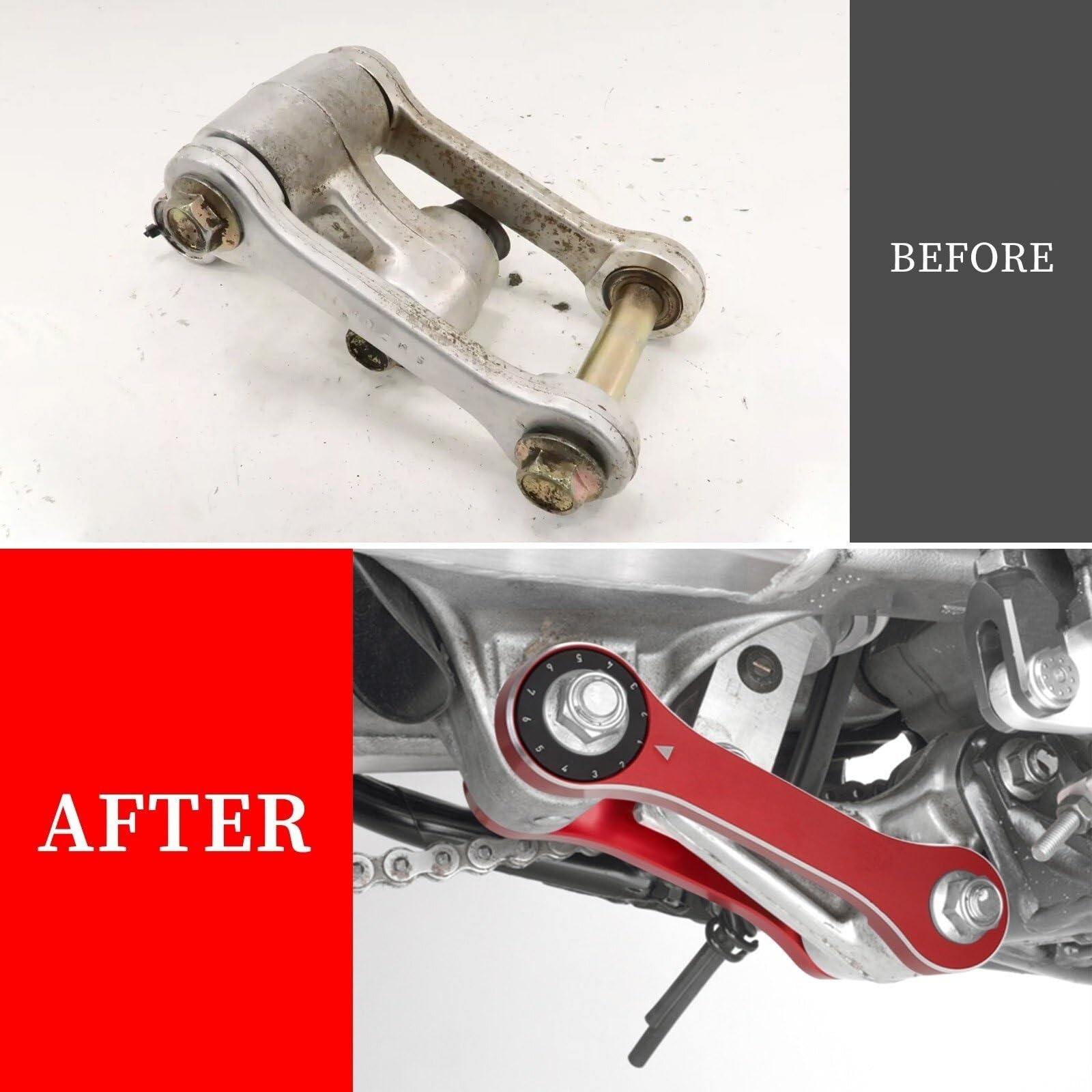 Zestaw łączników obniżających Do Suzuki RM125 regulowanego łącznika obniżającego motocykla Łącznik obniżający | 3D CNC Adjustable Motorcycle Lowering Link