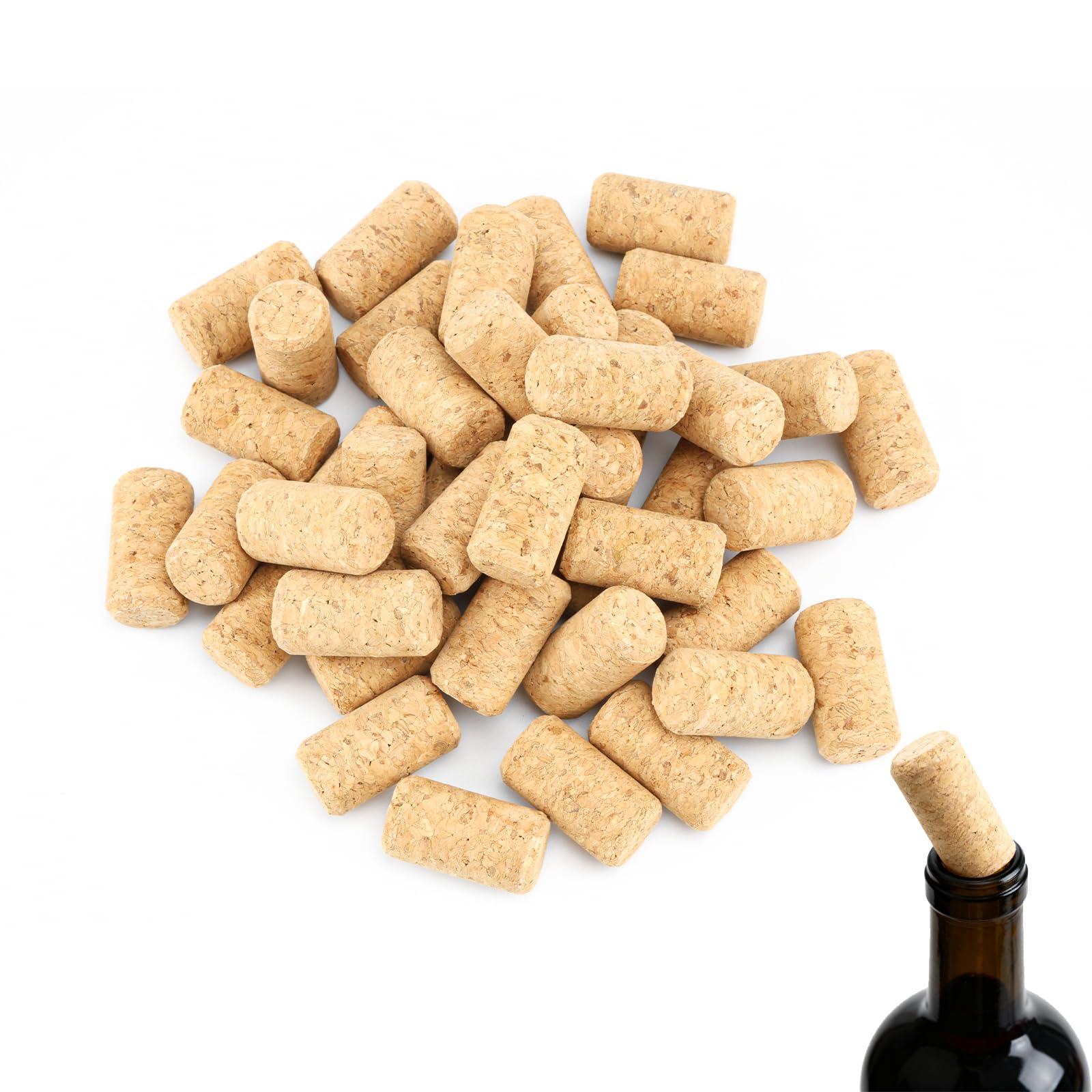 70 Pcs Wine Corks for Crafting, Bottle Corks for Bottles, Bottle Stopper for Crafts, Wooden Straight Wine Stoppers, Natural Soft Wood Cork Plugs for Wines Beer Bottles DIY Crafts(21 x 40mm)