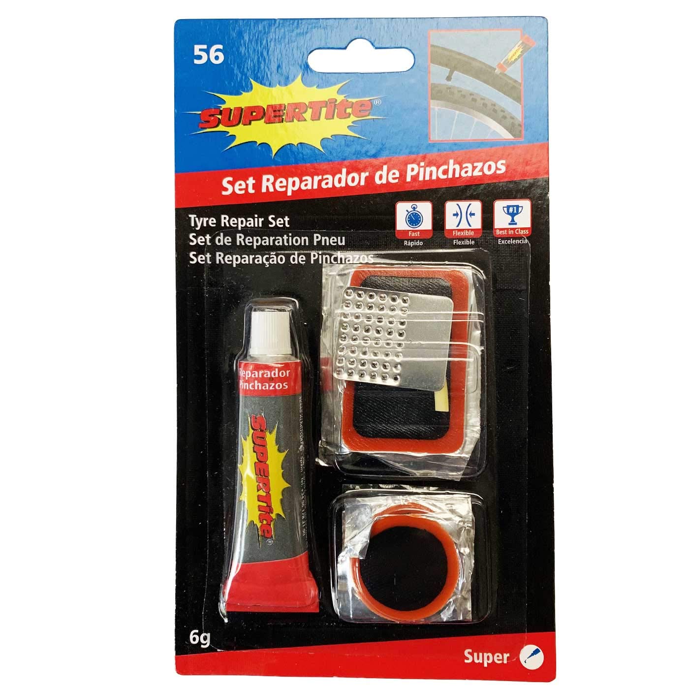 Acan Kit de reparación de pinchazos para Bicicletas