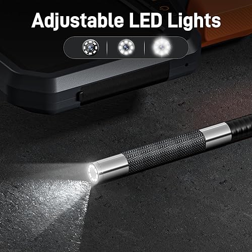 Miniatura 6 de Teslong Boroscopio articulado bidireccional con luz, cámara de inspección de endoscopio industrial con sonda articulada, cámara de fibra óptica