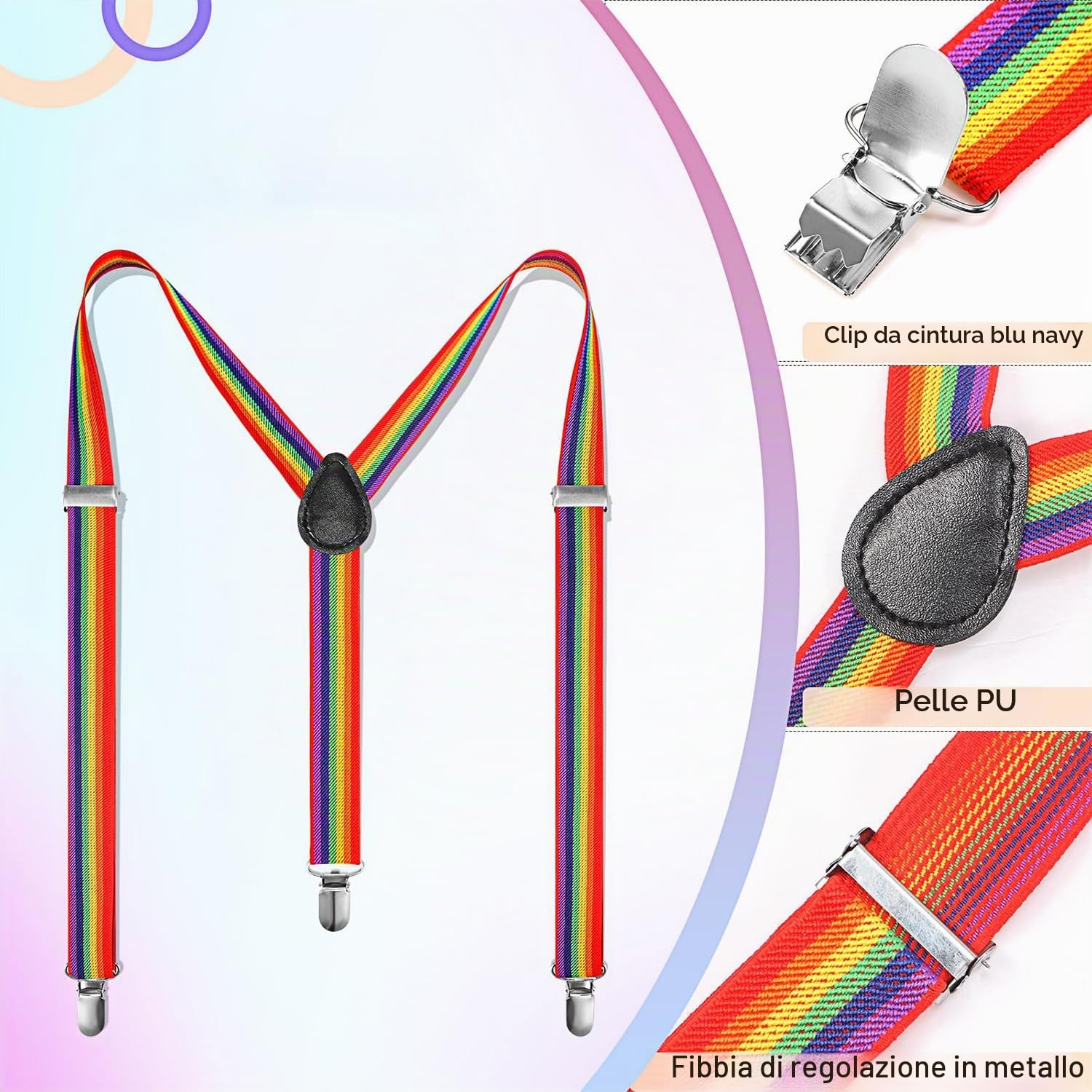 Gonna a tutù Arcobaleno da Donna,Tutu Arcobaleno Capelli con Piume Arcobaleno,Accessori da Donna Abbigliamento Neon Anni '80 Set,Gonna Tulle Donna per Festival,Carnevali,Gay Pride