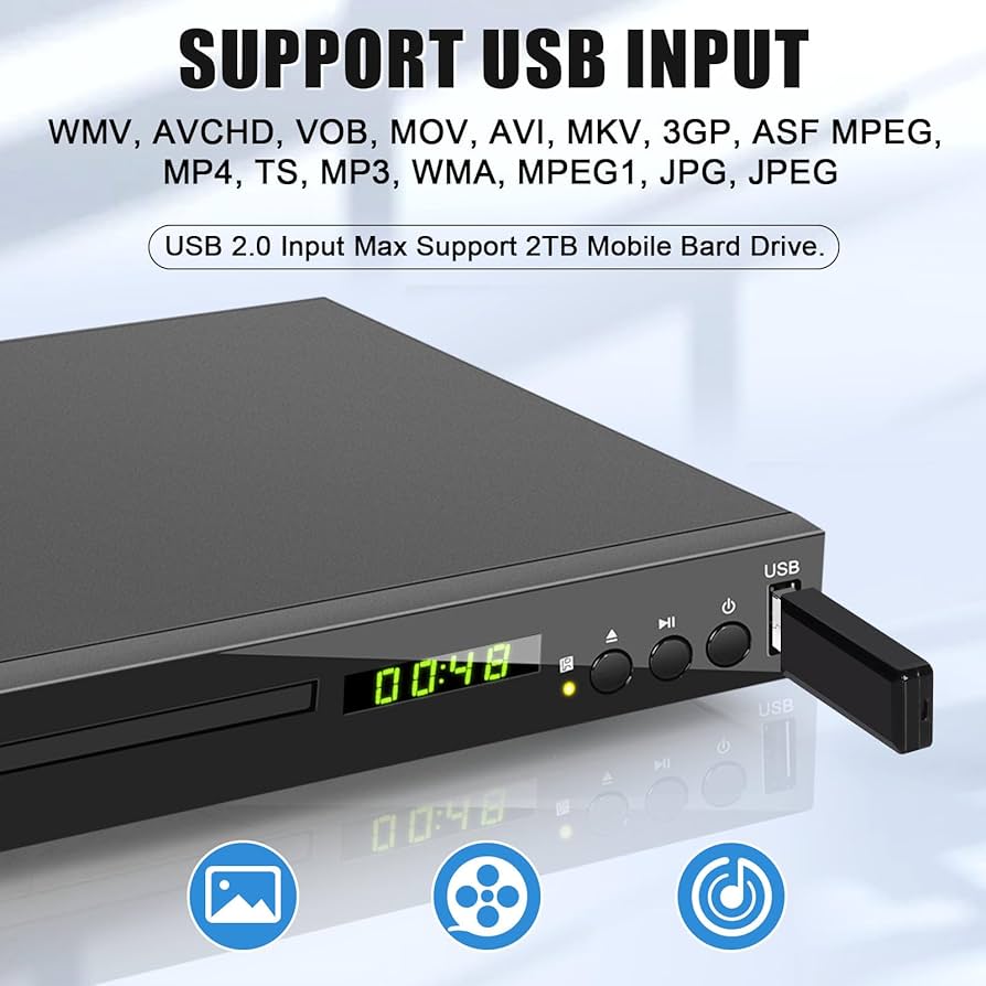 Amazon.com: HD Blu Ray Player, Blue Ray/DVD/CD Player for TV