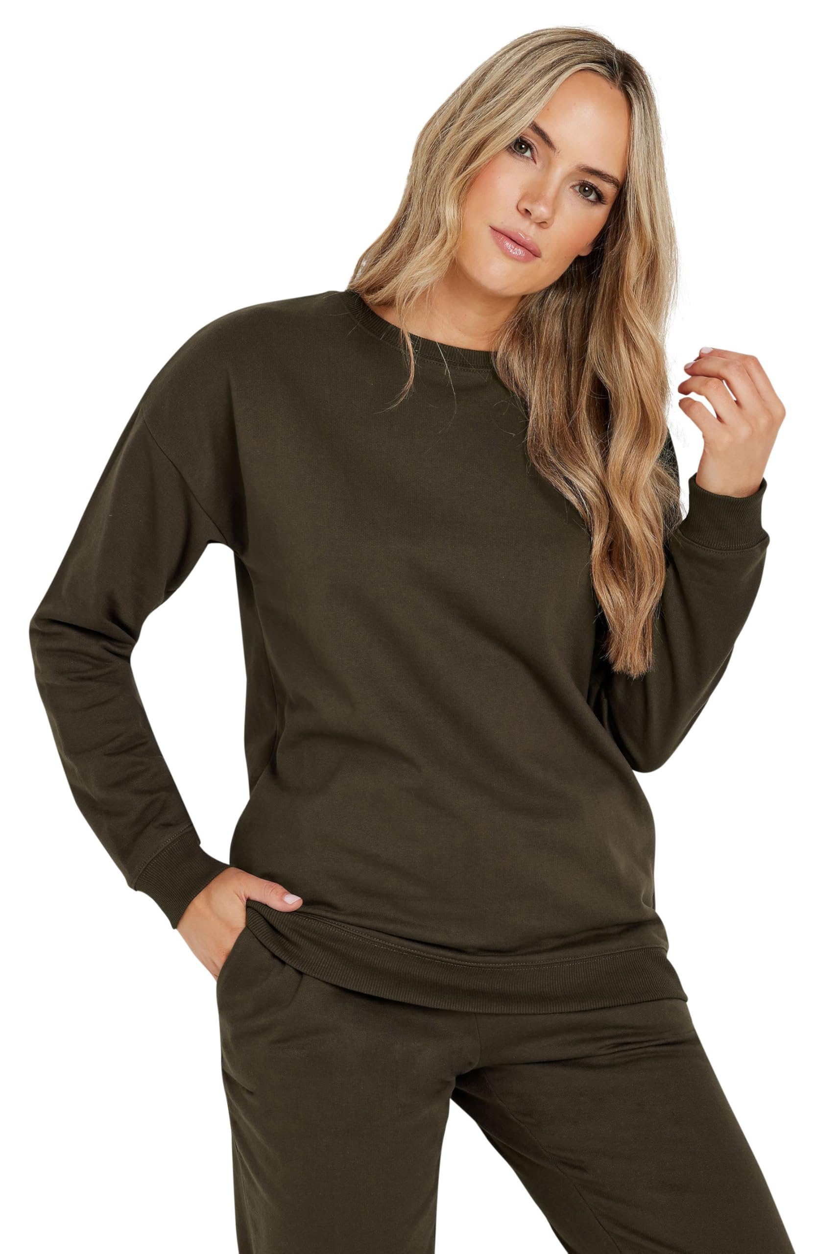 Long Tall Sally - Lts Tall Brown Crew Neck Sweatshirt - Women's