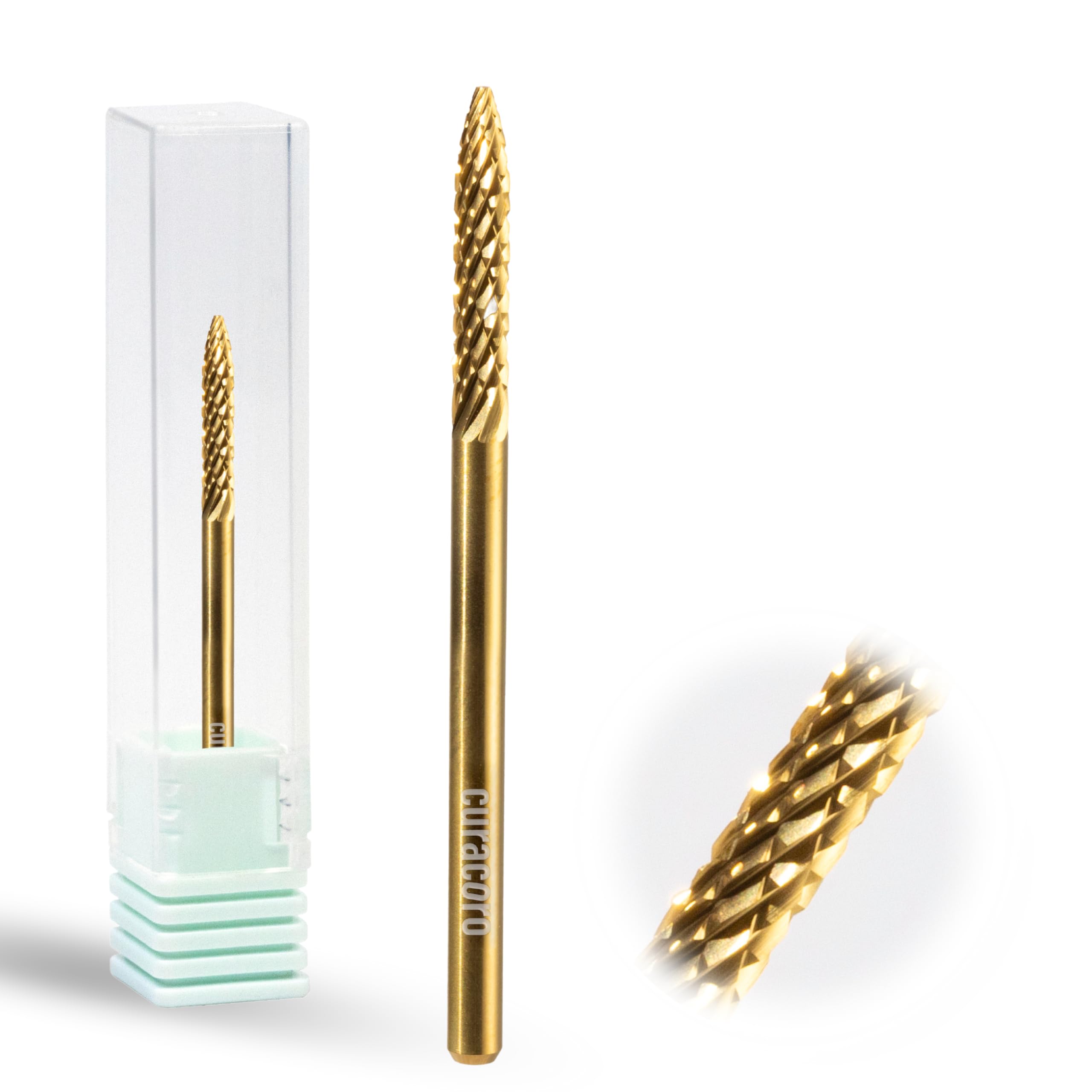 Curacoro Under Nail Cleaner 3/32'' Safety Carbide Bit (Coarse), Professional Design to Remove Dirt, Debris, Dead Skin for Healthy Nail Growth, Nail