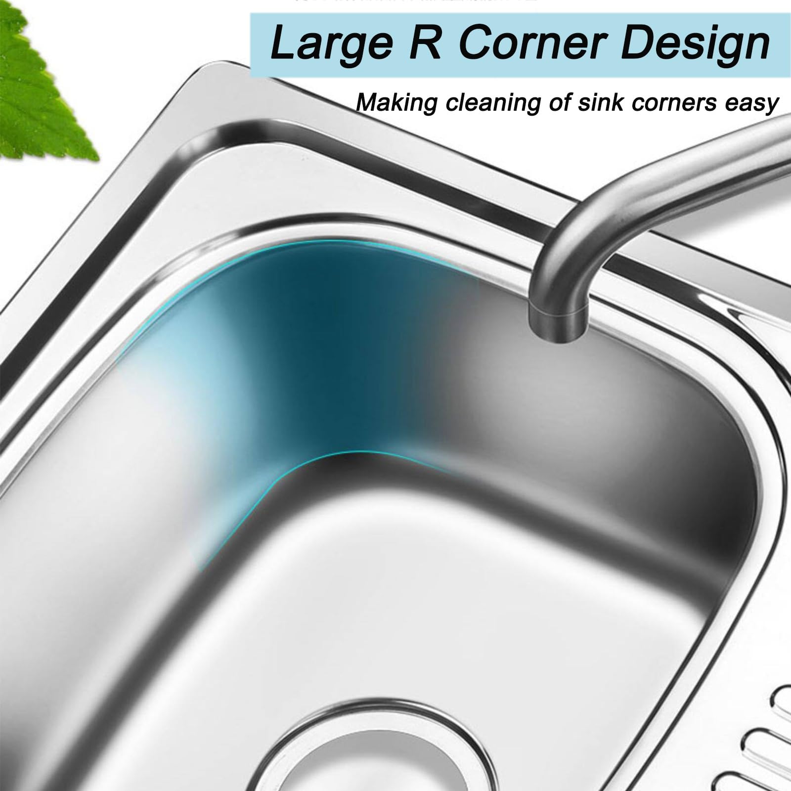 Fregadero Camping con Escurridor y Grifo, Lavabo Caravana, Fregadero Cocina de Acero Inoxidable, Apto para Caravanas y Remolques