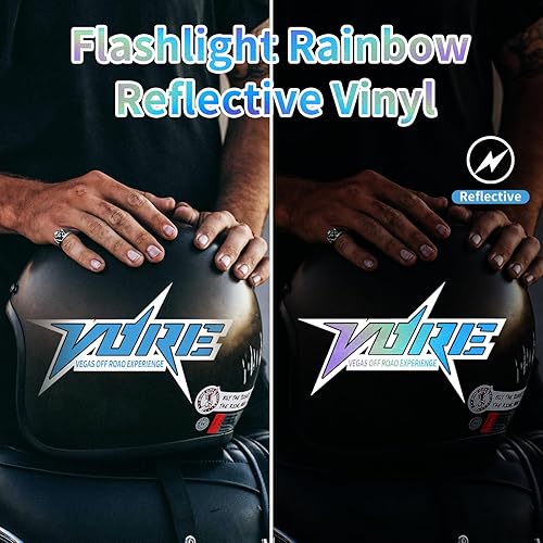 Miniatura 2 de AHIJOY Vinilo reflectante permanente de 12 pulgadas x 5 pies, vinilo adhesivo azul para tazas, manualidades, letreros, álbumes de recortes, letras,