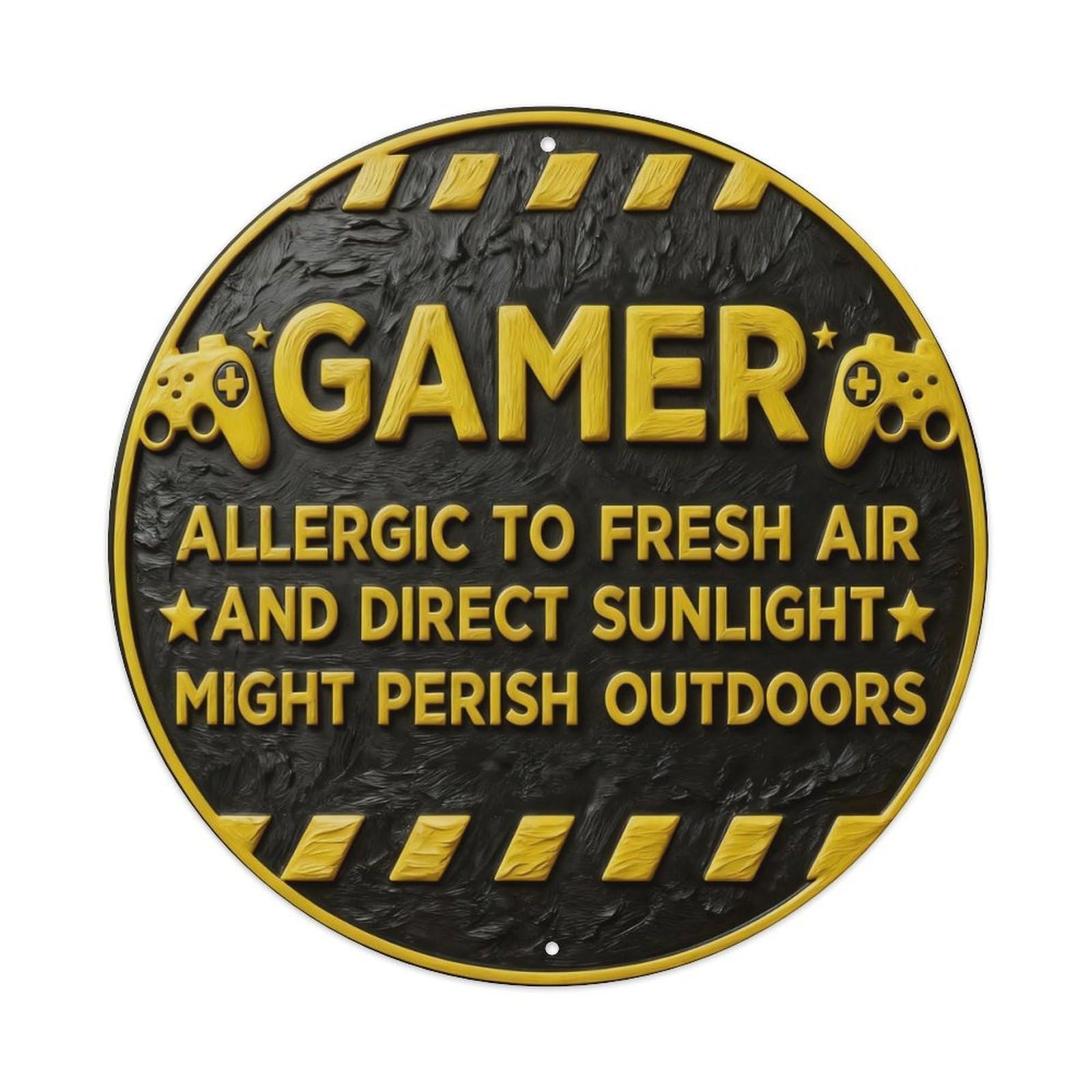 Zlatcbu Vintage Gamer Allergic To Fresh Air And Direct S_jb00w Metal Tin Sign Retro Wall Art Poster, Decor For Home Living Room Bar Cafe Garage, 8X8 Inch