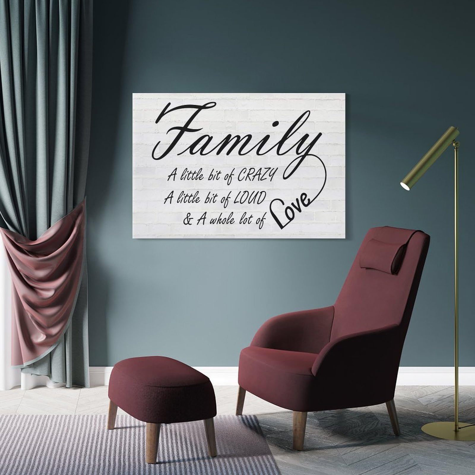 Junmoney Decorative Wall Artwork Family A Little Bit, 16x24inch(40x60cm), for Home, Office, Studio Or Guest Room, A Flexible Wall Accent for Shared Spaces