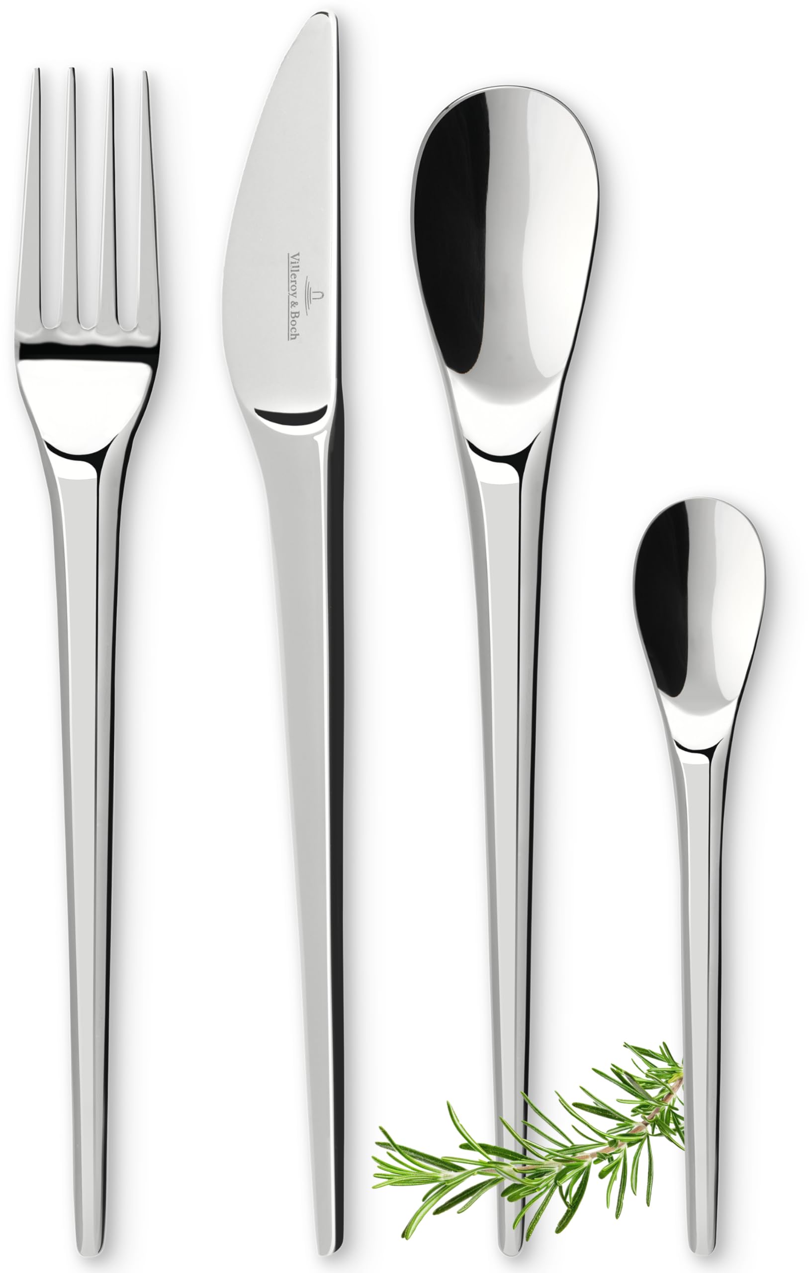 Villeroy & Boch - NewMoon Cutlery Set, 24 Pieces Stainless Steel, Dishwasher Safe, Cutlery Set for 6 People, Tableware, Dinnerware, Stainless Steel