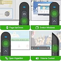 Vista 8 de Norwii N76 Clicker recargable de presentación con puntero, control remoto de presentación de largo alcance, presentador inalámbrico