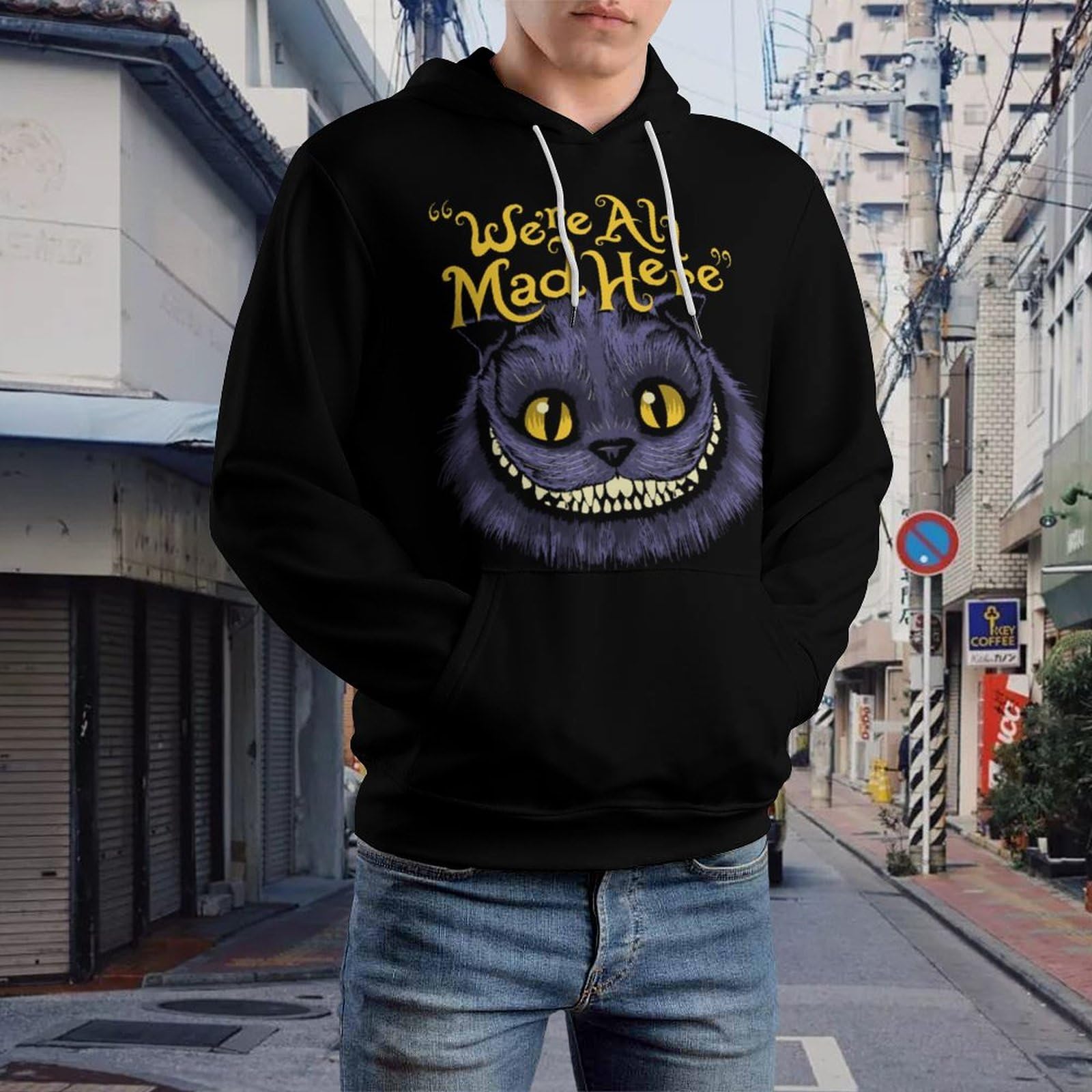 チェシャ猫 長袖トレーナー ブラック CHESHIRE CAT チェシャ猫 長袖トレーナー ブラック CHESHIRE CAT
