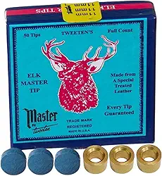 3 Solas de Couro Master 11mm + 3 Virolas de Metal Para Tacos de Sinuca e Bilhar