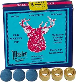 3 Solas de Couro Master 11mm + 3 Virolas de Metal Para Tacos de Sinuca e Bilhar