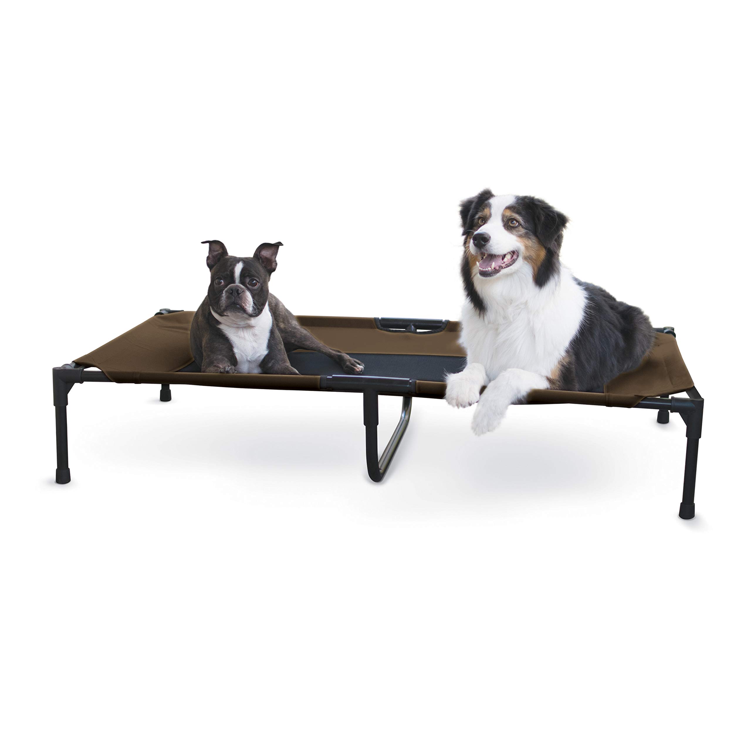 K&H Pet ProductsOriginal Pet Cot Elevated Dog Bed Chocolate/Black Mesh X-Large 32 X 50 X 9 Inches