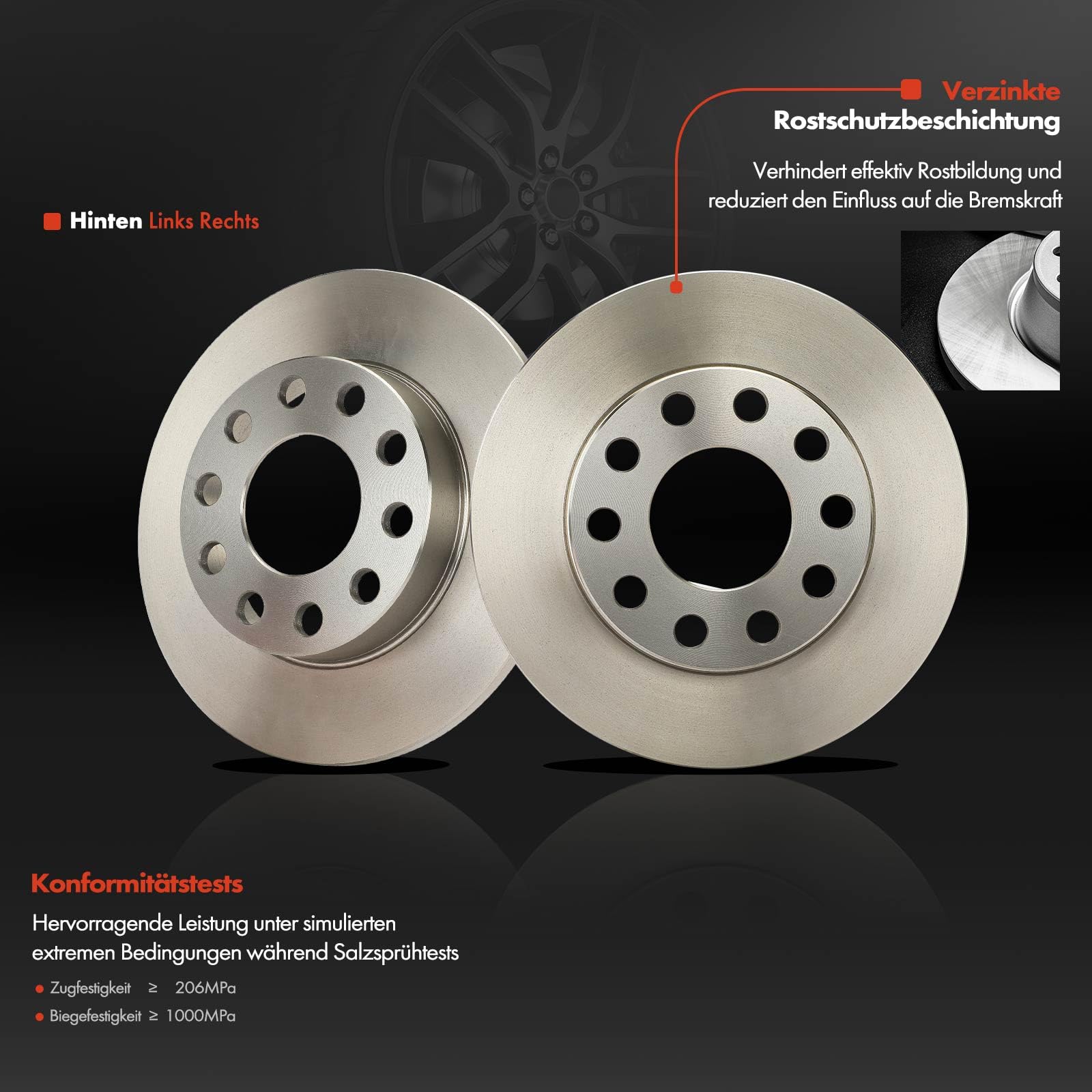 BESTPRICE Kit De Freinage Incluant Disques De Frein Avant 266 Mm Ventilés + Arrière 244 Mm Pleins + Plaquettes De Frein Avant Arrière Compatible Avec OPEL CROSSLAND X/CROSSLAND, CROSSLAND X