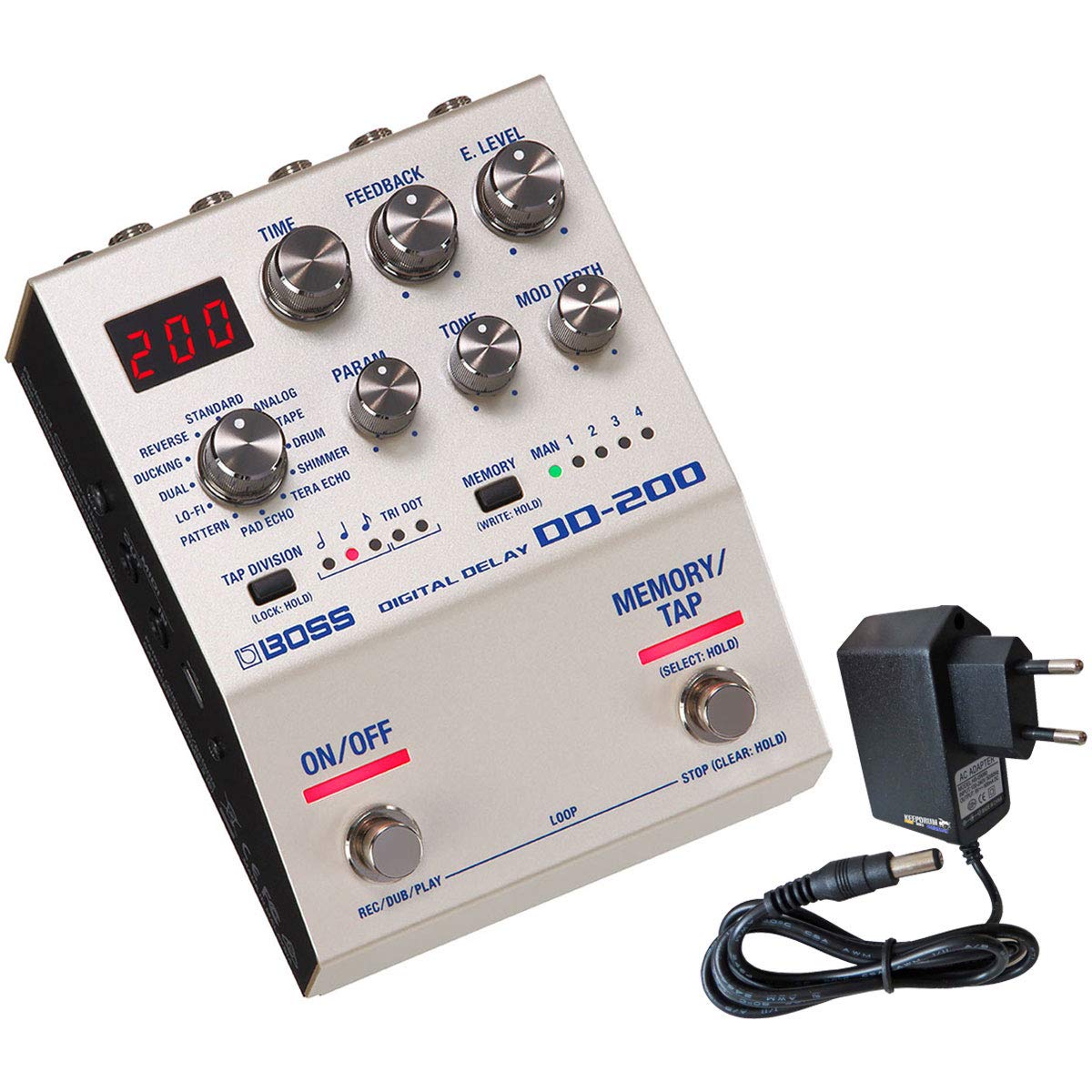 Boss DD-200 Digital Delay Effekt-Gerät + keepdrum Netzteil 9V 