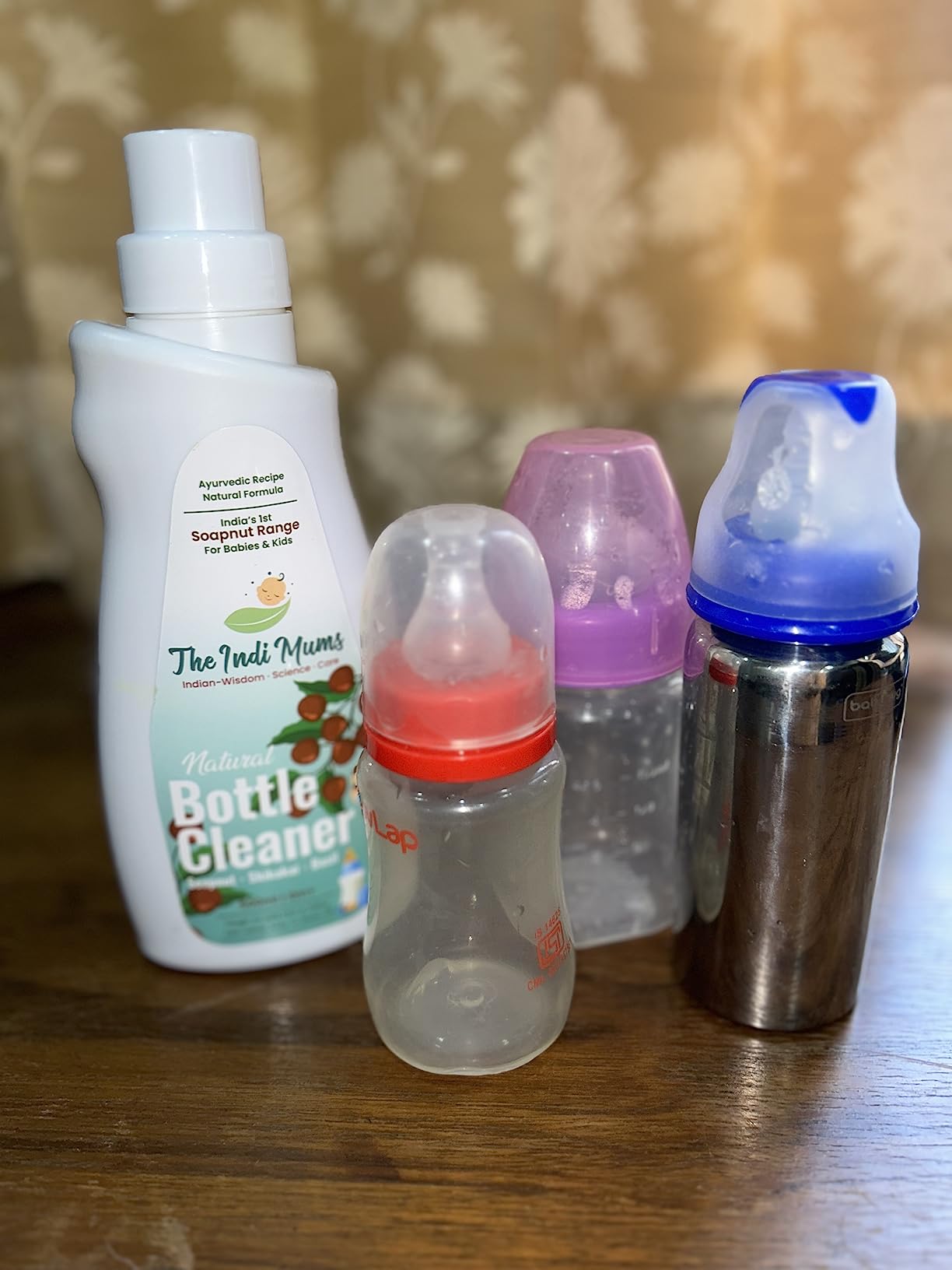 The Indi Mums Reetha Powered Baby Bottle Cleaning Liquid and Toy