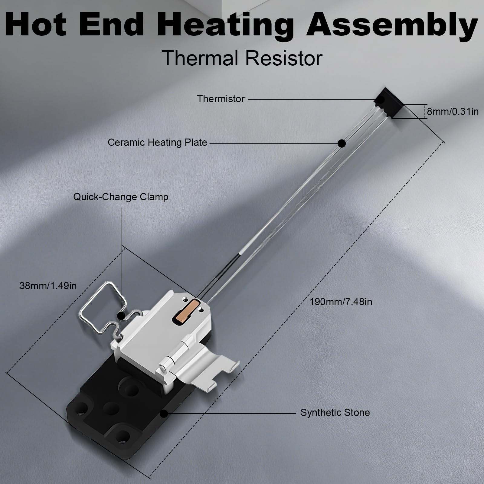 Hotend Heating Assembly Kit per Bambulab A1/A1 Mini Stampante 3D, Hotend Heating Assembly con Dispositivo di Serraggio Rapido, Componente Termistore Hotend Kit Di Montaggio, Accessori per Bambulab A1