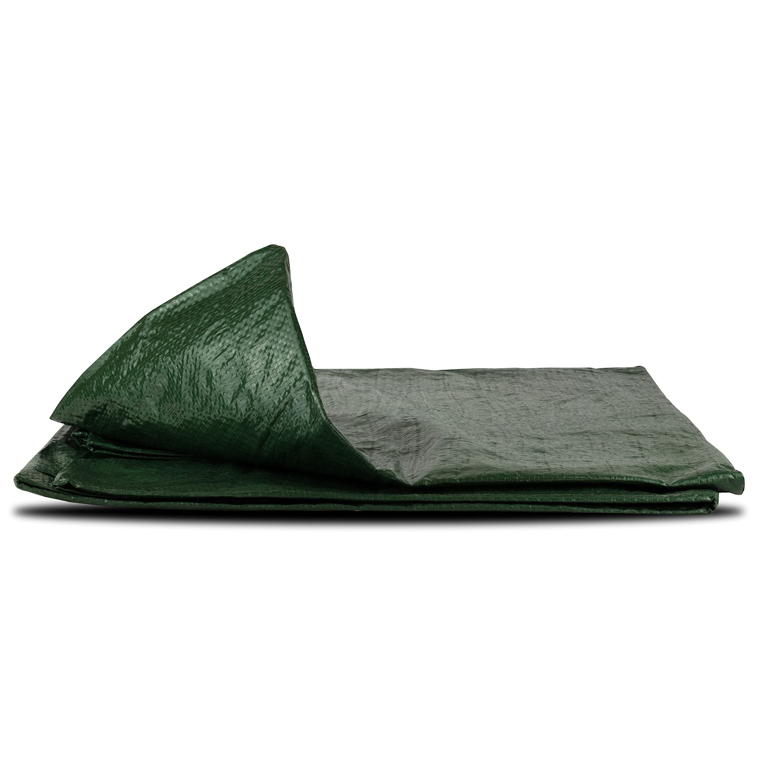 Bortaberg Green Tarpaulin Strengthened Waterproof Heavy Duty - Tarp Sheet - Premium Quality Cover Made Of 90Gram/Sm Reinforcing Mesh, For Camping Fishing Gardening Pets ([M]3X4 || 9.8'X13.1')
