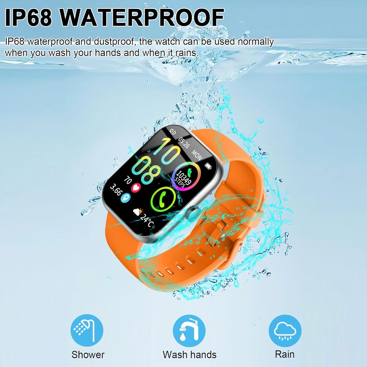 Reloj Inteligente Hombre Mujer, 1.96" Smartwatch con Llamada Bluetooth, Pulsómetro/Monitor de Sueño/SpO2/Podómetro, 113+ Modos Deportes Pulsera Actividad Impermeable IP68 Smart Watch para Android iOS