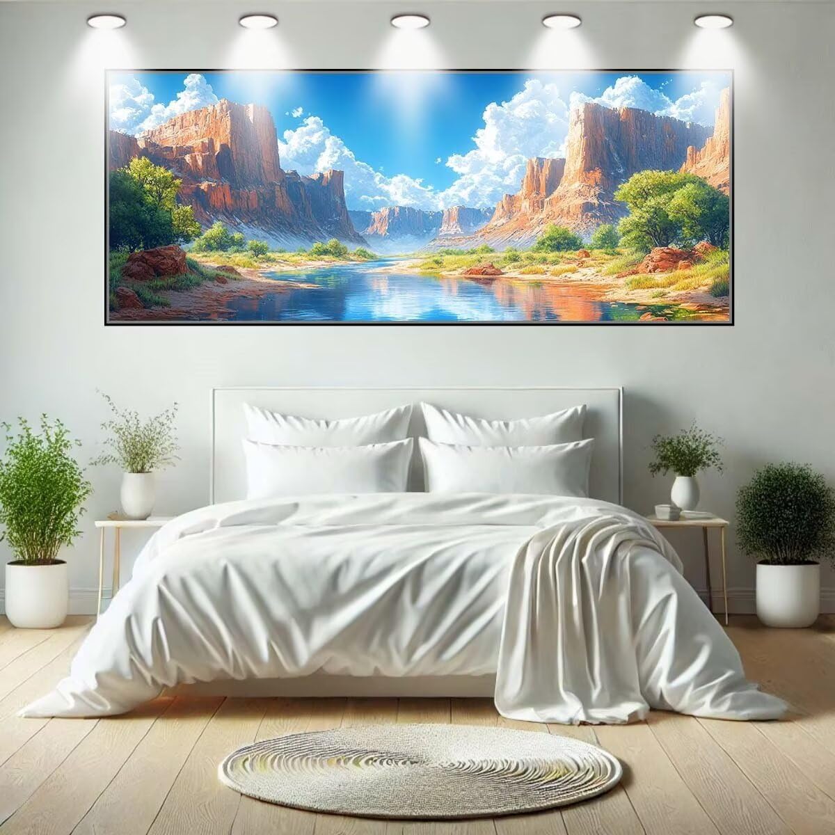 5D Diamond Painting Set für Erwachsene Große (50x150cm),Schlucht,Landschaft Diamant Painting Bilder Kinder,DIY Kristall Strass Cross Stickerei Malerei Bastelset für Büro,Wanddeko,Geschenke 55F-13372