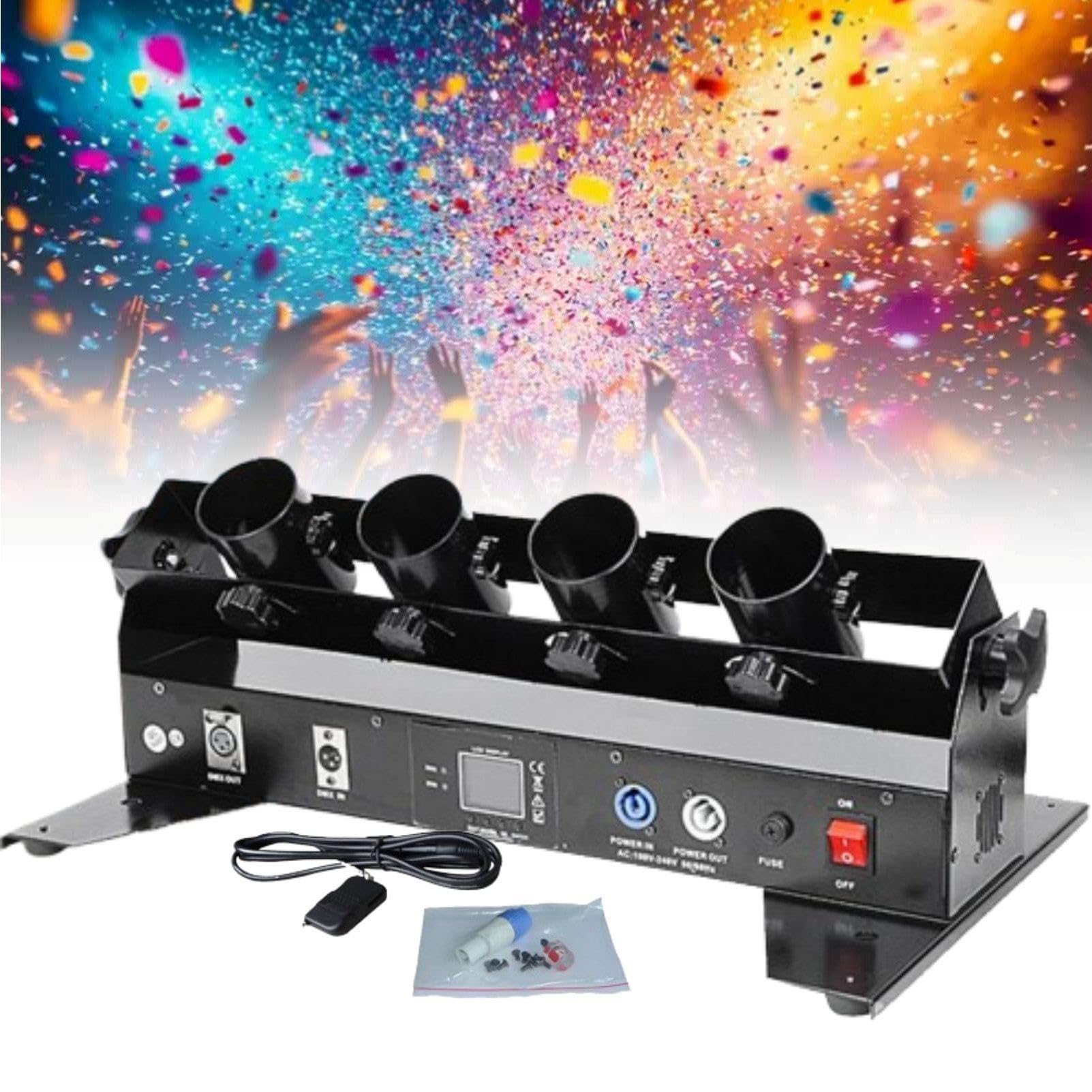 Machine à confettis électrique Portable, Lanceur de confettis Multi-Coups et Pistolet à confettis avec télécommande pour Concerts, Mariages, Clubs et Spectacles. Machine
