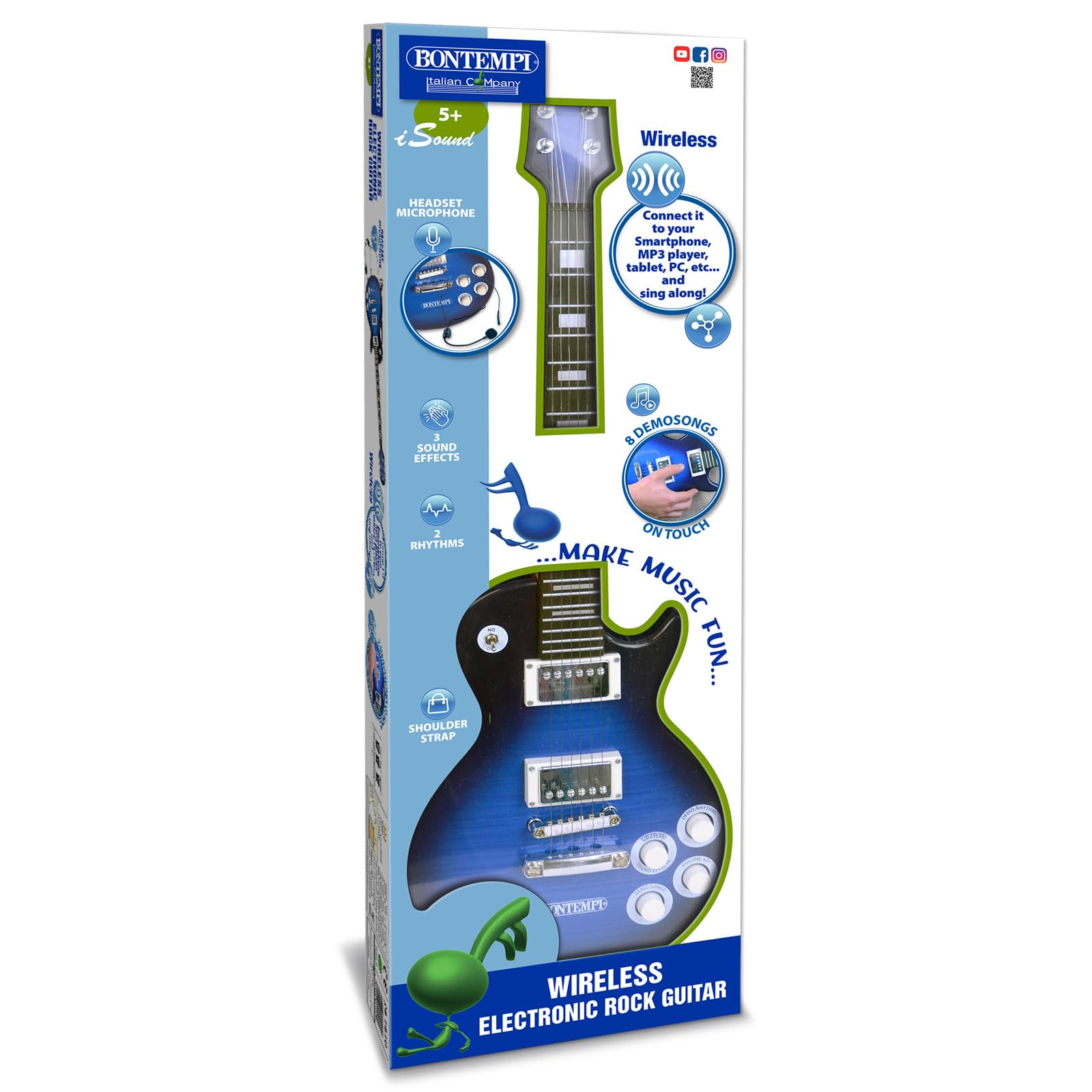 Bontempi | SoundSculpt - Chitarra Elettronica per Esplorare Nuovi Suoni e Creare Musica Senza Limiti con Microfono e Senza Fili