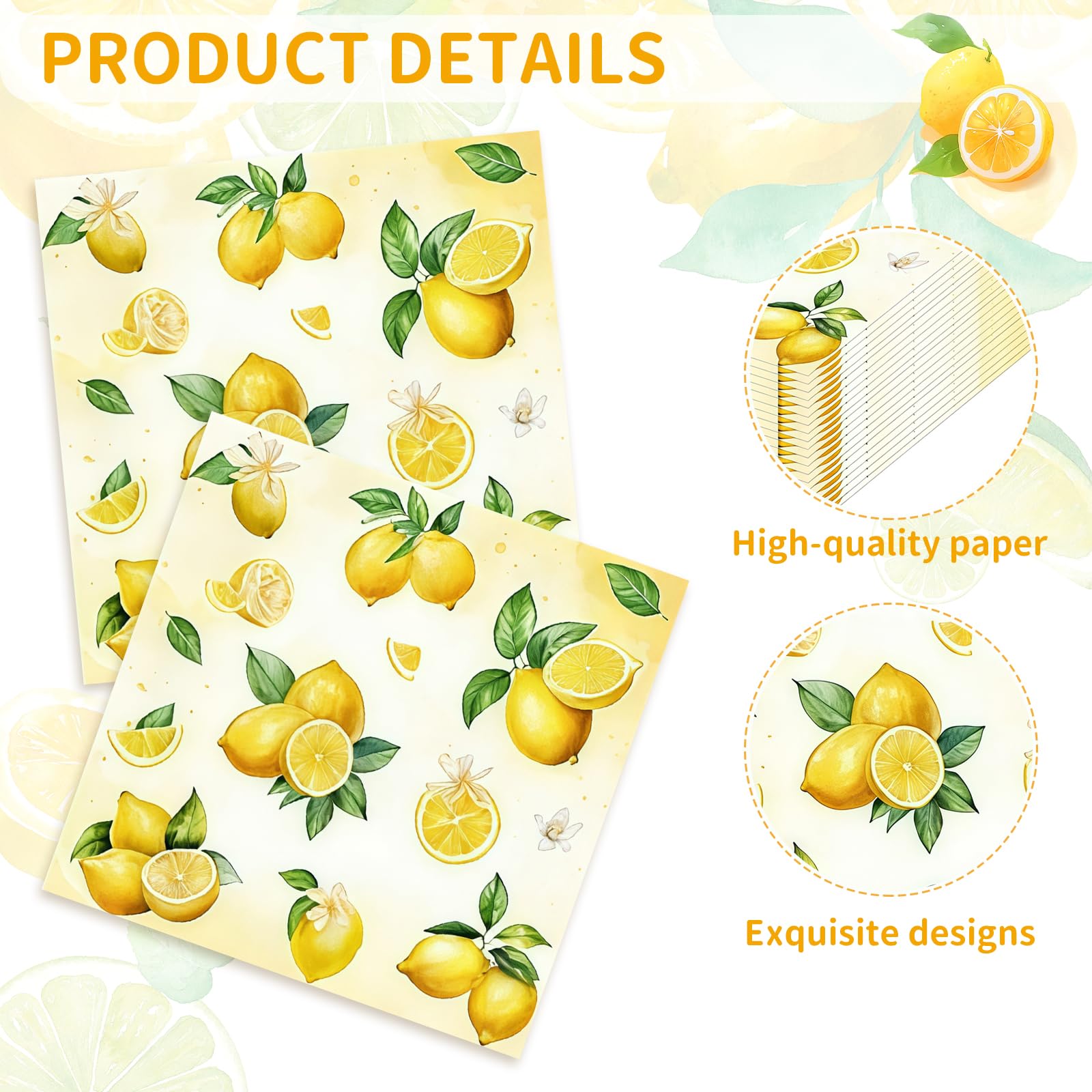 40 sztuk serwetek cytrynowych, letnie serwetki z owocami, żółte papierowe Napkins, dekoracja cytrynowa na urodziny, jednorazowe serwetki, dekoracja stołu cytryna