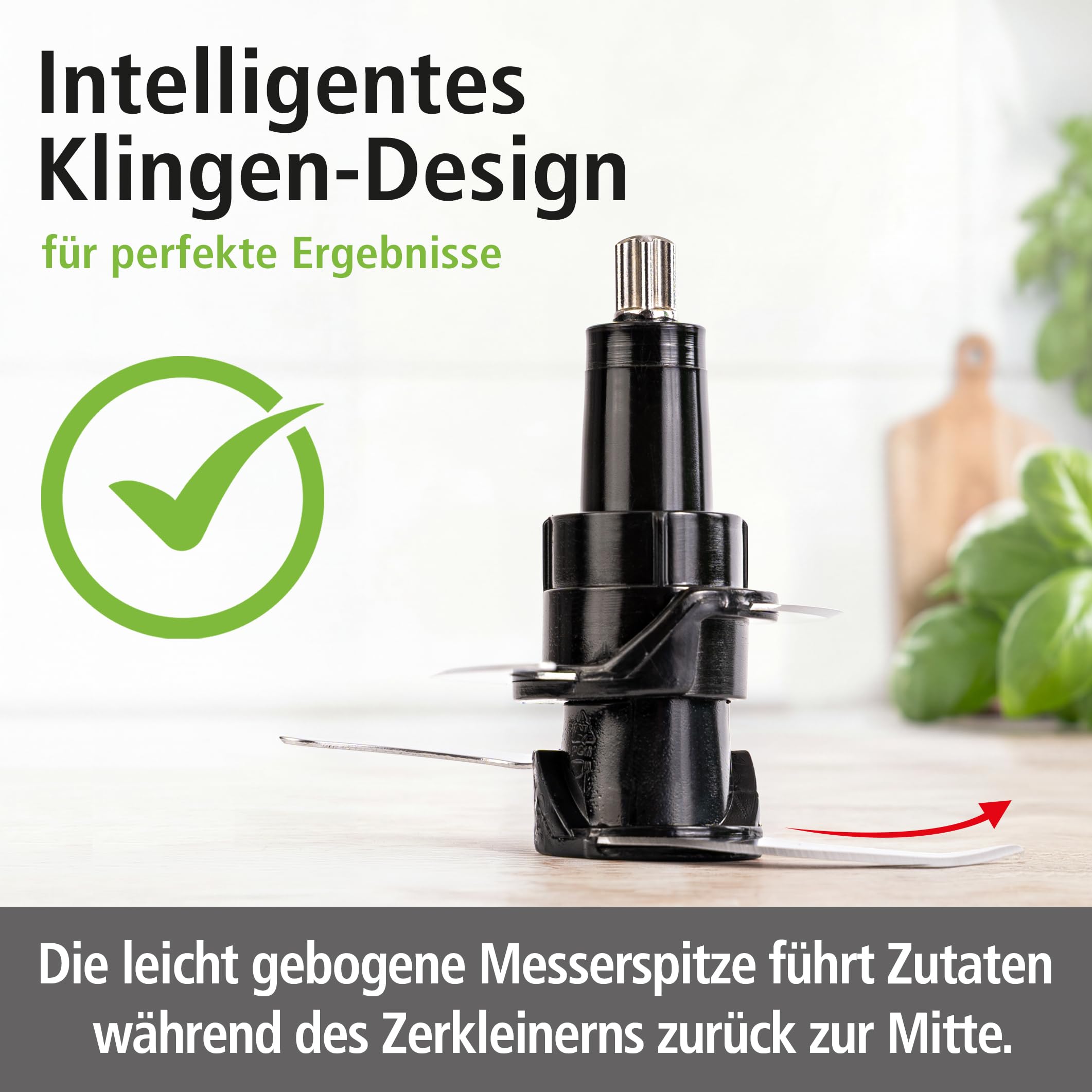 ROMMELSBACHER Hachoir multifonction MZ 400 – Moteur puissant, lame spéciale à 4 lames en acier inoxydable, récipient en verre 1 litre, noir/chrome brossé, 400 W
