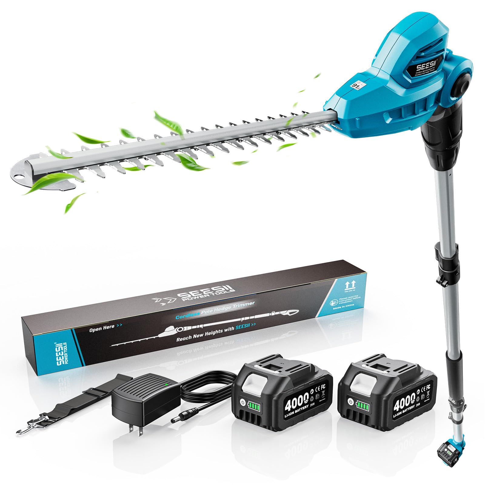 SEESII 20V Pole Hedge Trimmer