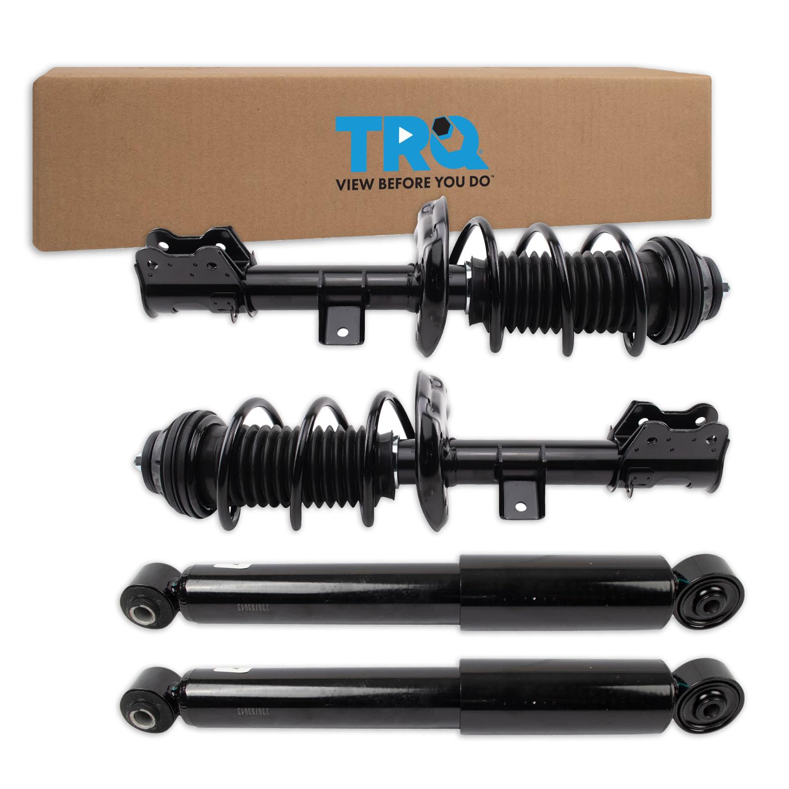 TRQ Front and Rear Complete Strut Assembly &amp; Shock Absorber Kit Complete Strut &amp; Coil Spring Assembly for 2012-2017 Fiat 500