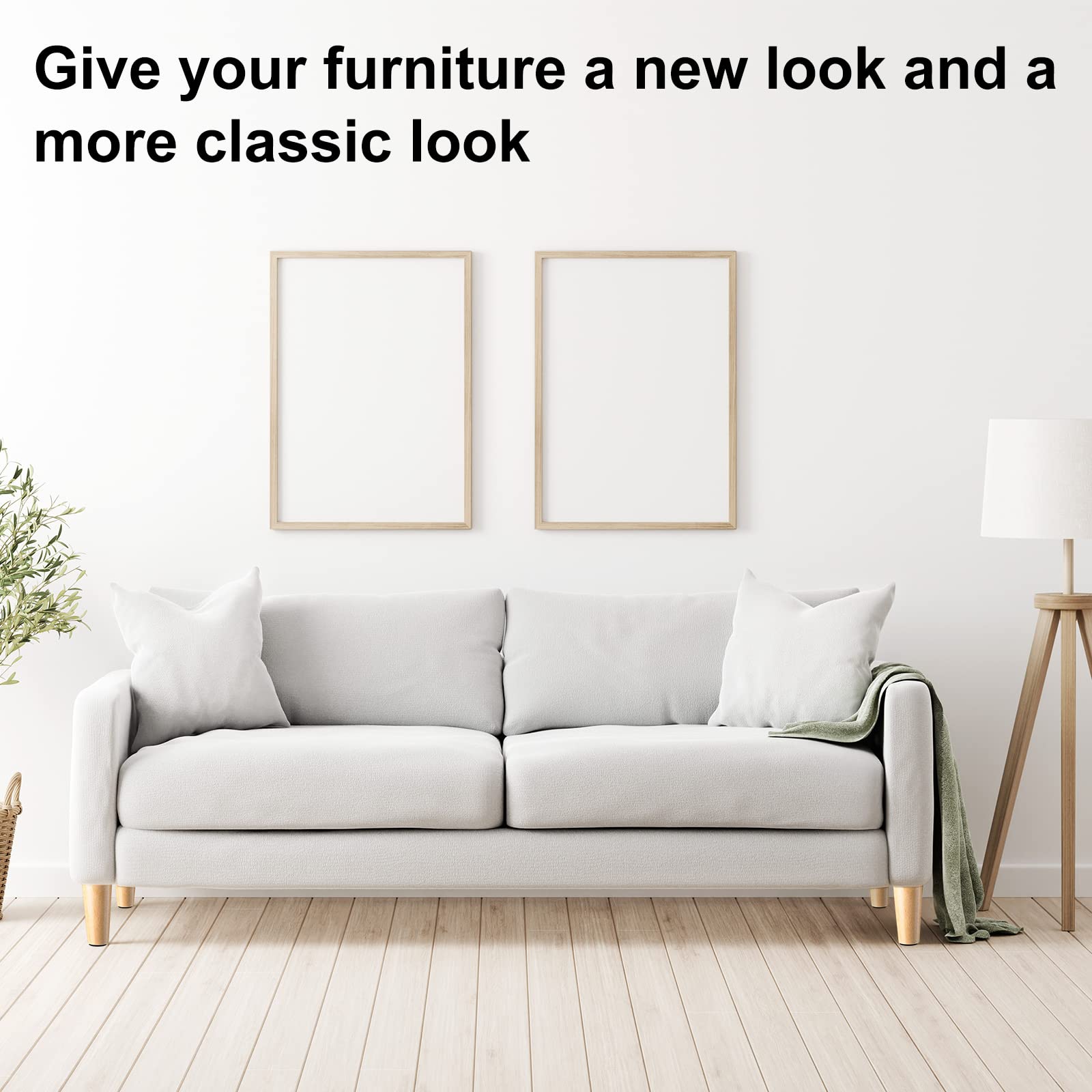 Maitys 16 Pieces 4 Inch Round Solid Furniture Legs Furniture Wooden Replacement Feet Chair Dresser Couch Legs Table Cabinet Sofa Legs Footstool DIY Projects for Home