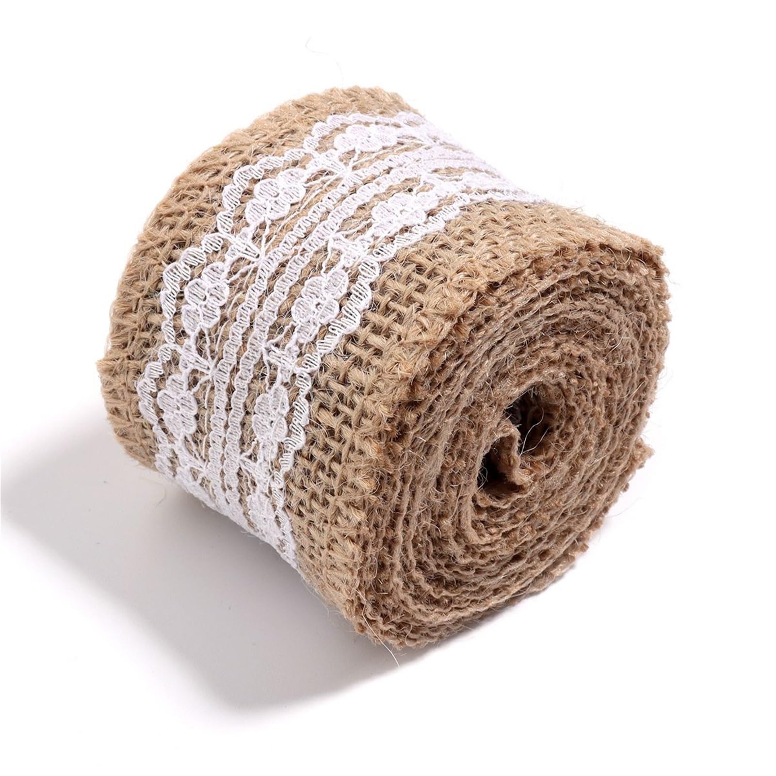 Burlap Fabric 2 Yards Lace Burlap Ribbon Vintage Jute Ribbons for DIY Clothing Packing Wedding Party Home Decoration Accessories(Type6 (5cm))