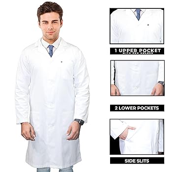 Amazon.co.jp: DR Uniforms ユニ ラボコート - 綿100% - 縮み