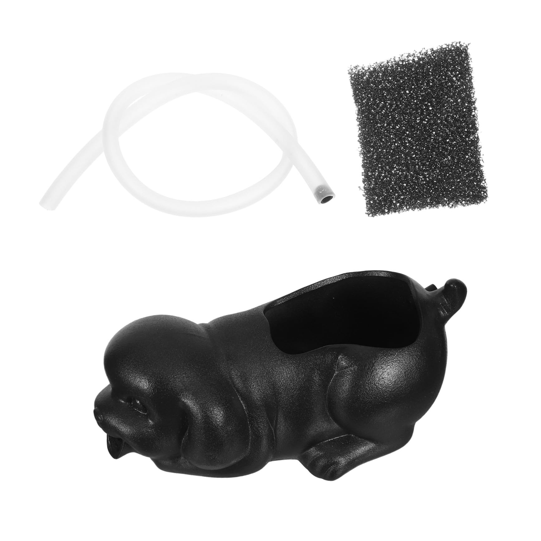 HEMOTON Fontana in Ceramica Forma di Cane per Acquario Decorazione con Flusso Circolazione d Acqua Vasetto Ecologico con Filtraggio Naturale e Supporto per Piante Accessorio per Giardino