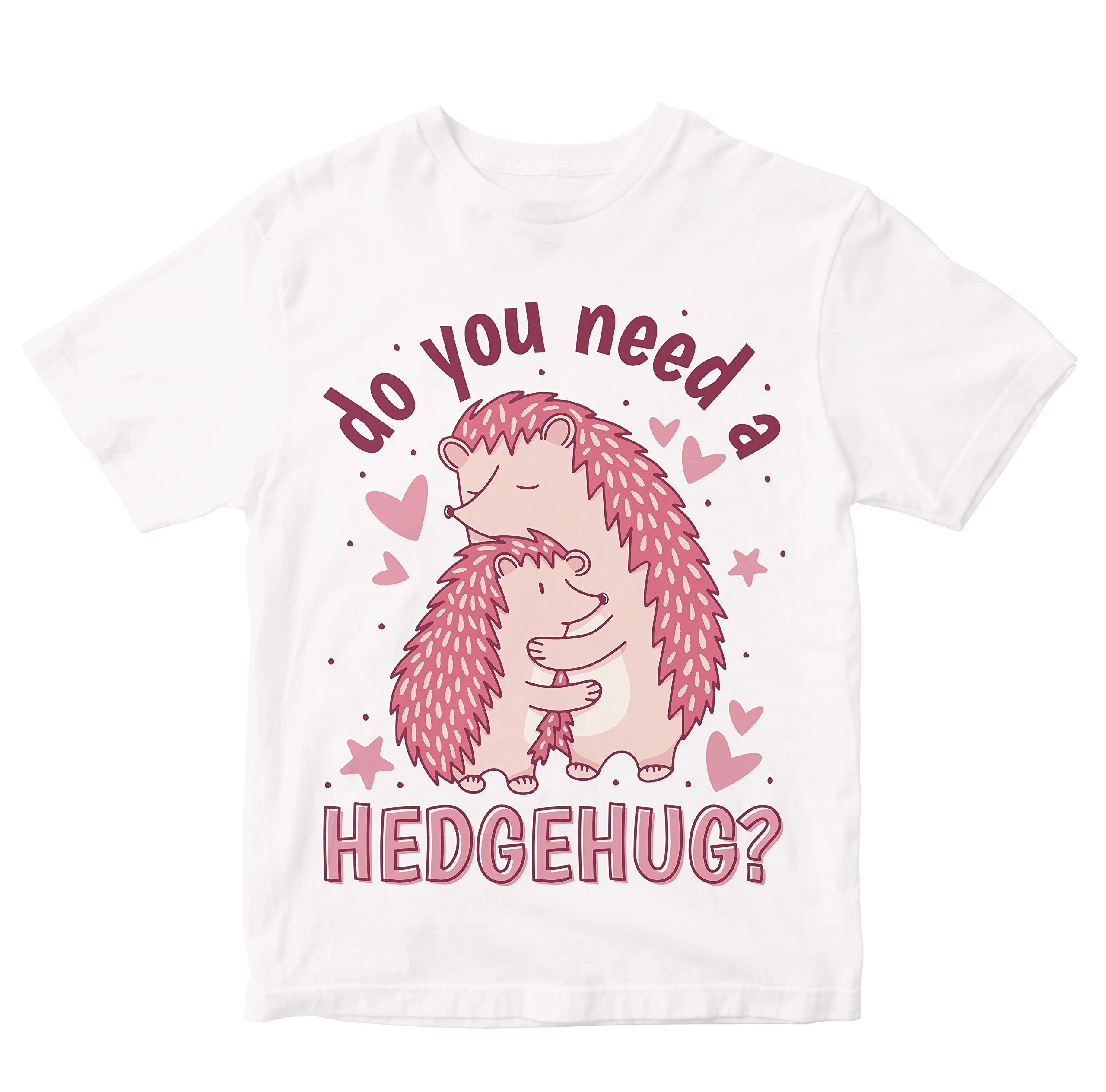 HeybrohBoys' T-Shirt Cute Hedgehog Hug 100% Cotton Boy's Girl's Regular Fit Unisex T-Shirt