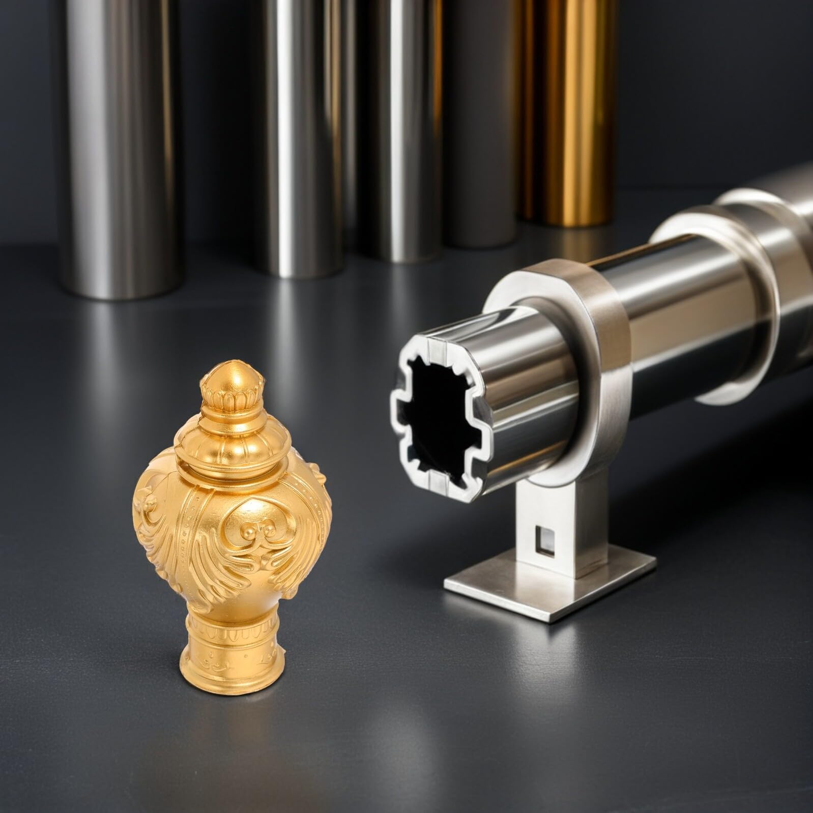 BESPORTBLE 20pezzi Terminali in Plastica Oro per Aste per Tende, Decorativi Stile Romano Retro per Interni