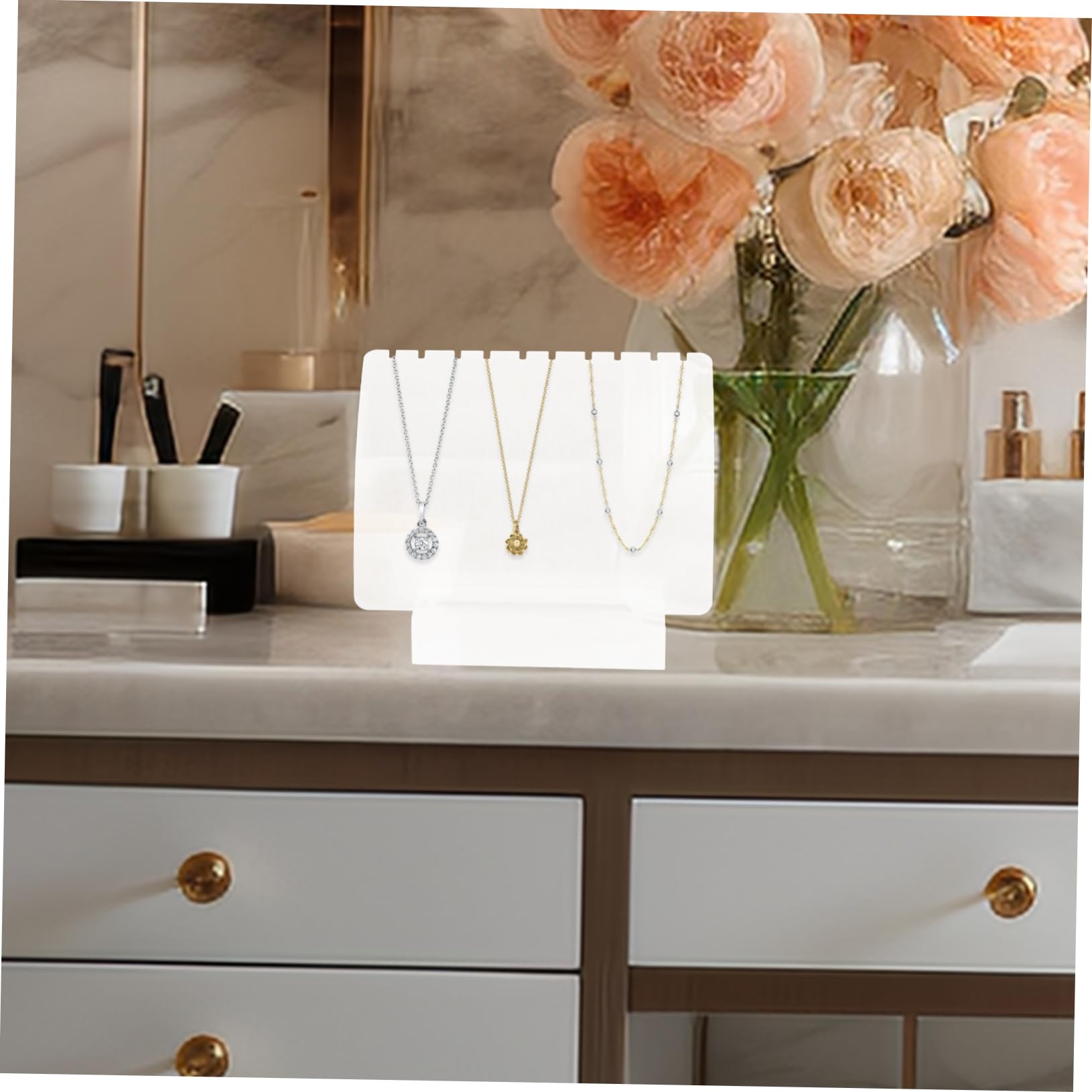 SOLUSTRE Stylish Jewelry Display Stand Acrylic Necklace Holder for Retail Trade Shows Home Decor