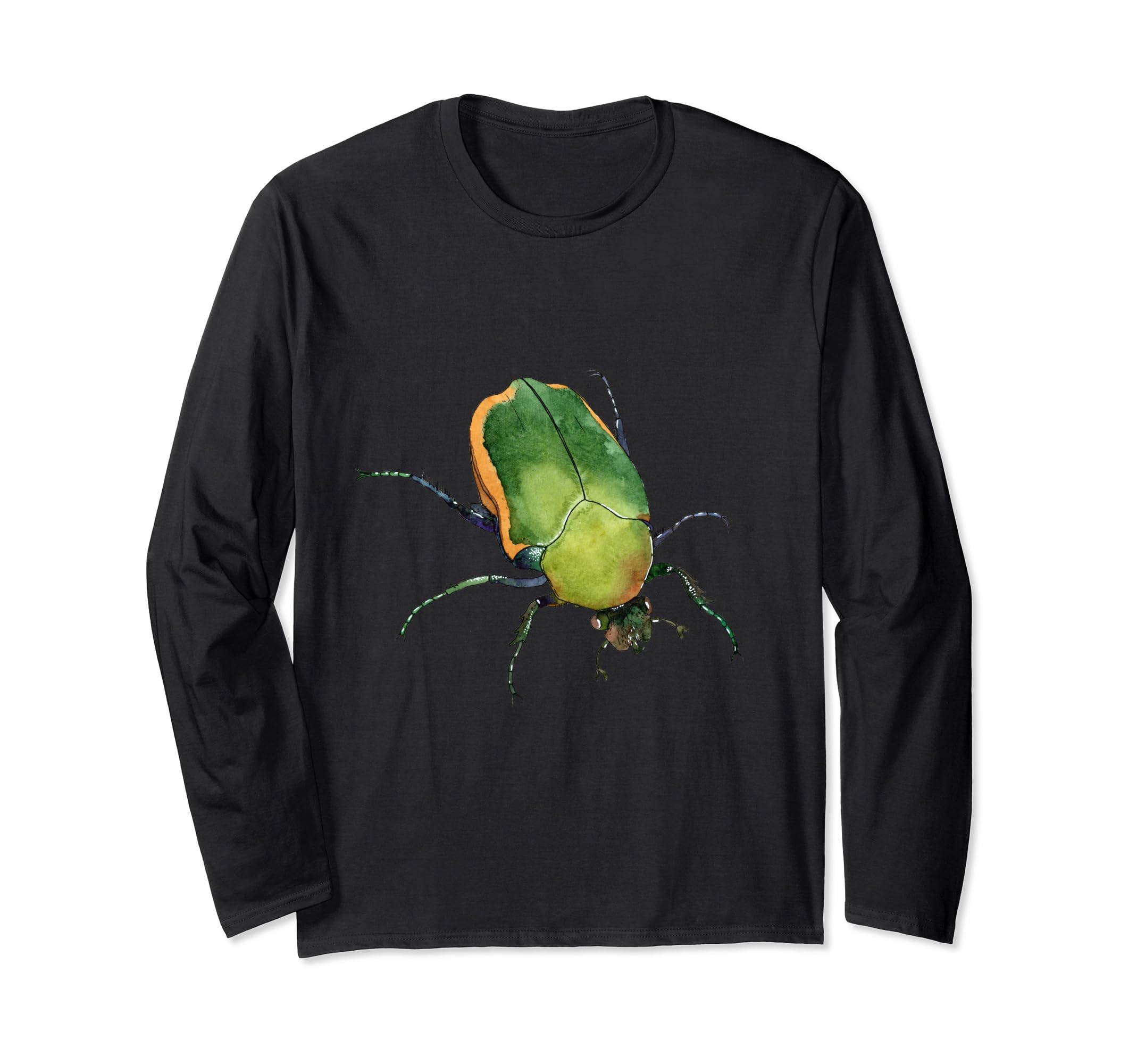 Figeater Beetle Green Fruit Fig Cotinis Mutabilis Scarab Long Sleeve T-Shirt