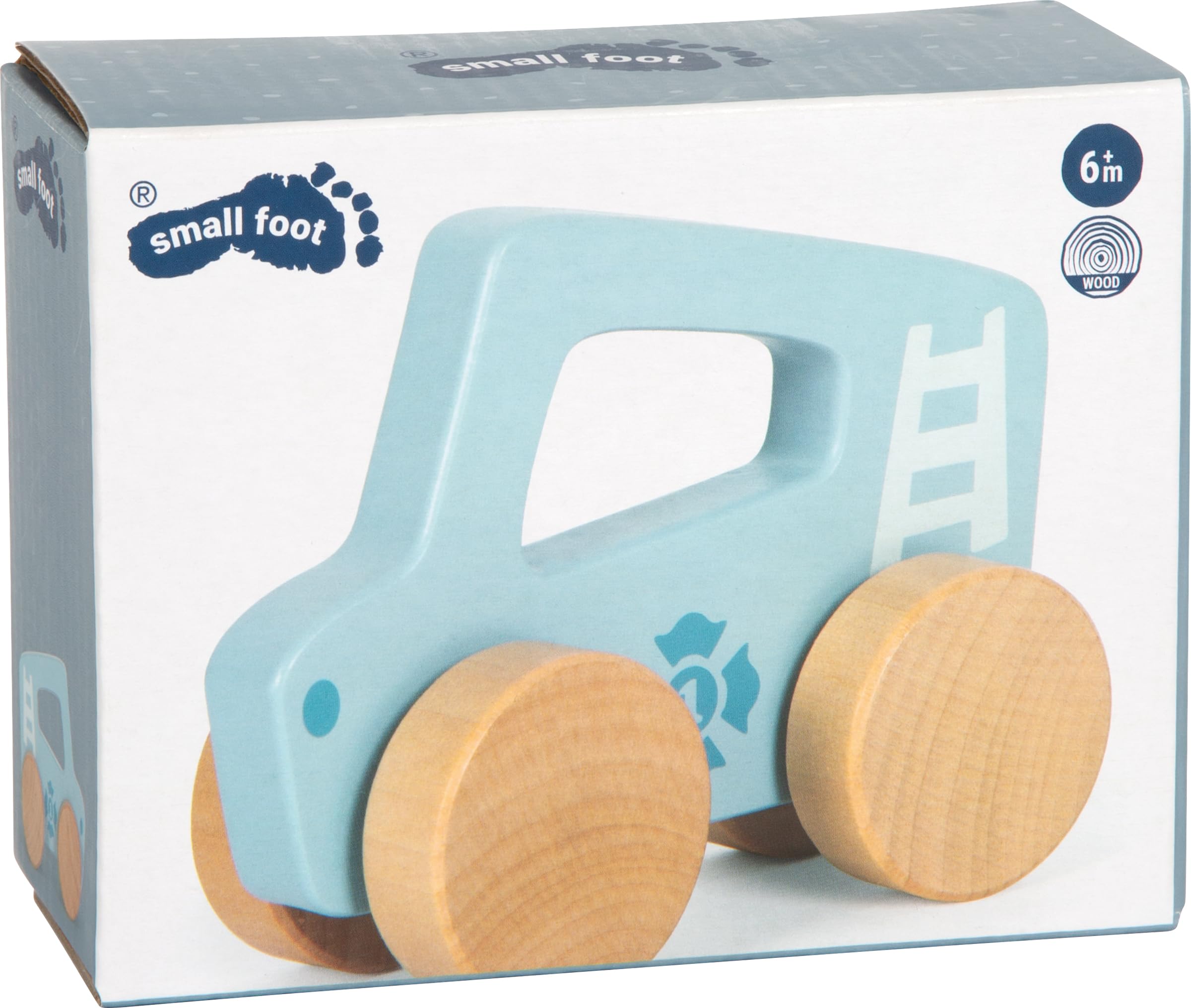 Small Foot automobilina Blu in Legno, 2 in 1, per la motricità dai 6 Mesi in su, 12710