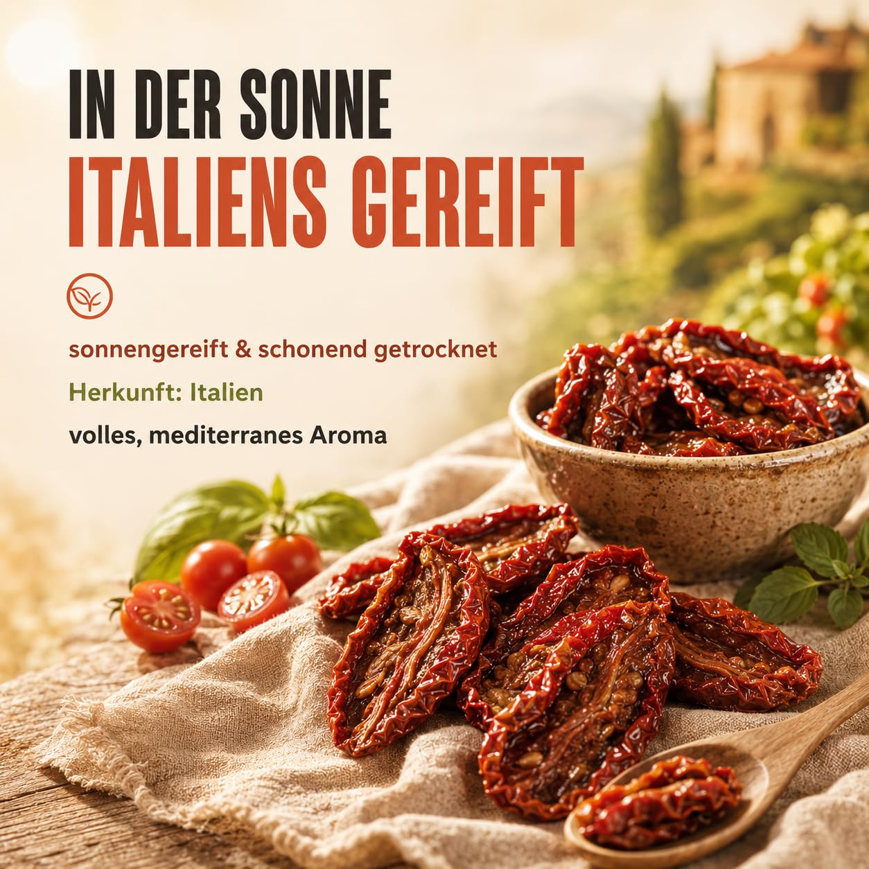 GiDeli Getrocknete Tomaten 2x5kg - Naturrein Ohne Künstliche Zusätze - Sonnengetrocknet aus Italien - Ideal für Pasta, Suppen & Salate - Direkt Verwendbar Ohne Einweichen - Hoher Proteingehalt - Vegan
