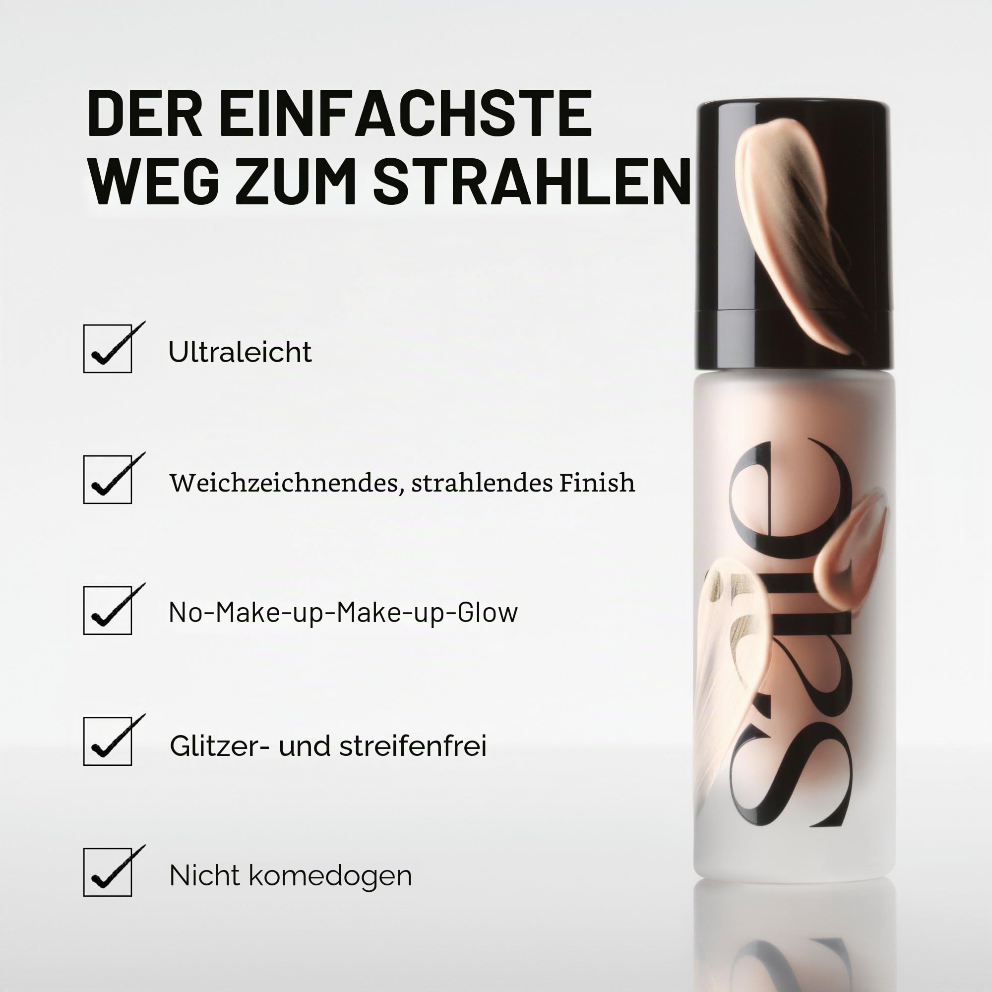Saie Glowy Super Gel – Ultra-transparenter, aufhellender Hautton, Flüssiger Highlighter + Glow Primer für Gesichts-Make-up – Hautpflege-infundierte Glow-Tropfen mit feuchtigkeitsspendendem Squalanöl