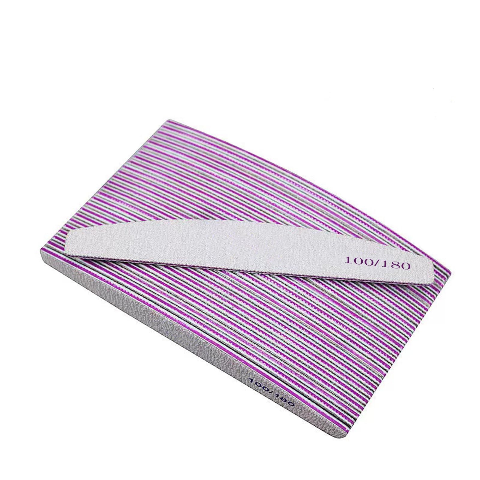 Nail File 10 PCS Professional Double Sided 100/180 Grit Nail Files Manicure Pedicure Tool and Nail Buffering Files
