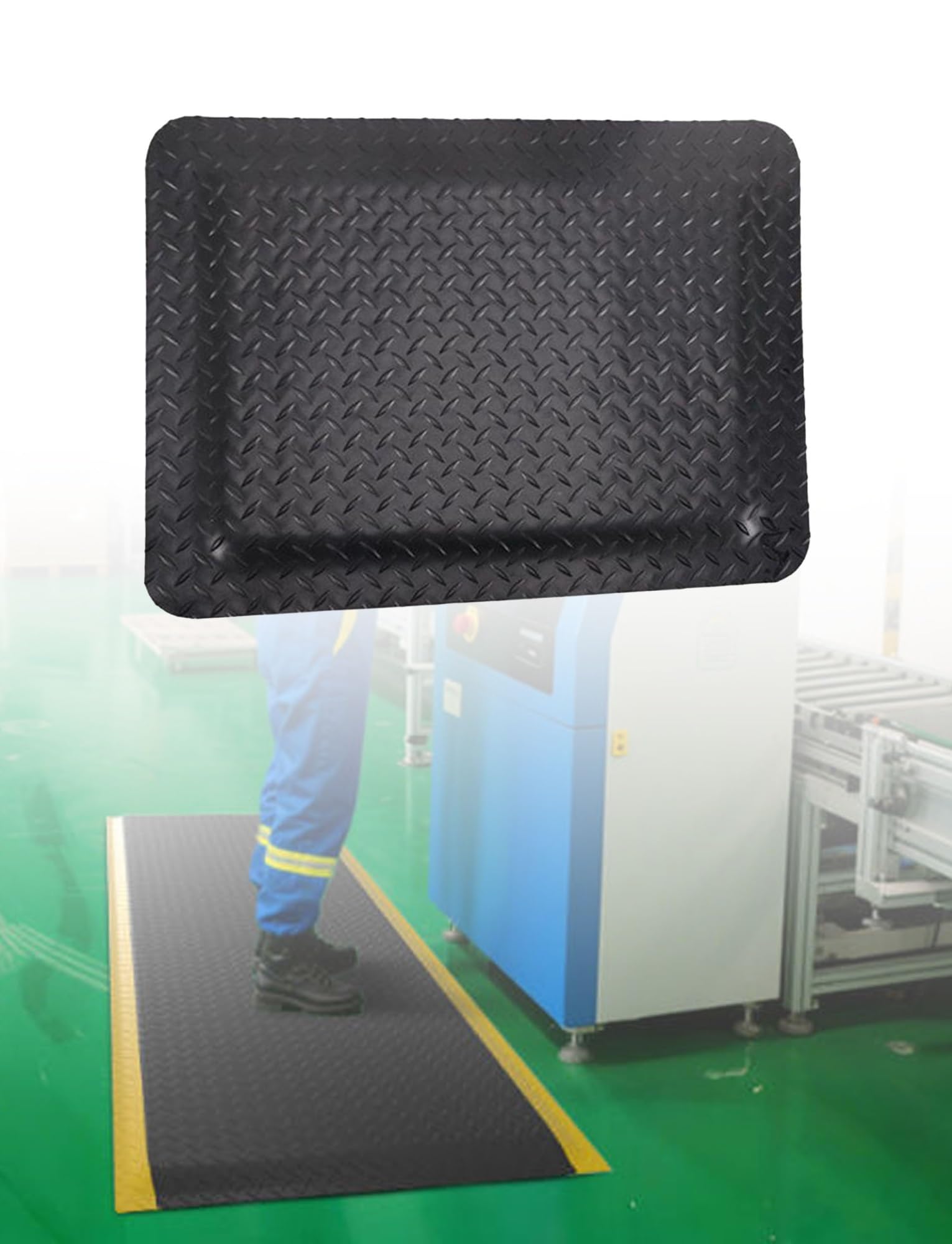 GTHTUHFD Commercial Anti-Fatigue Esd Floor Mat - 11.8In Thick Soft Sponge Safety Mats For Workshop - Ergonomic Standing Pad,Black-60X90CM